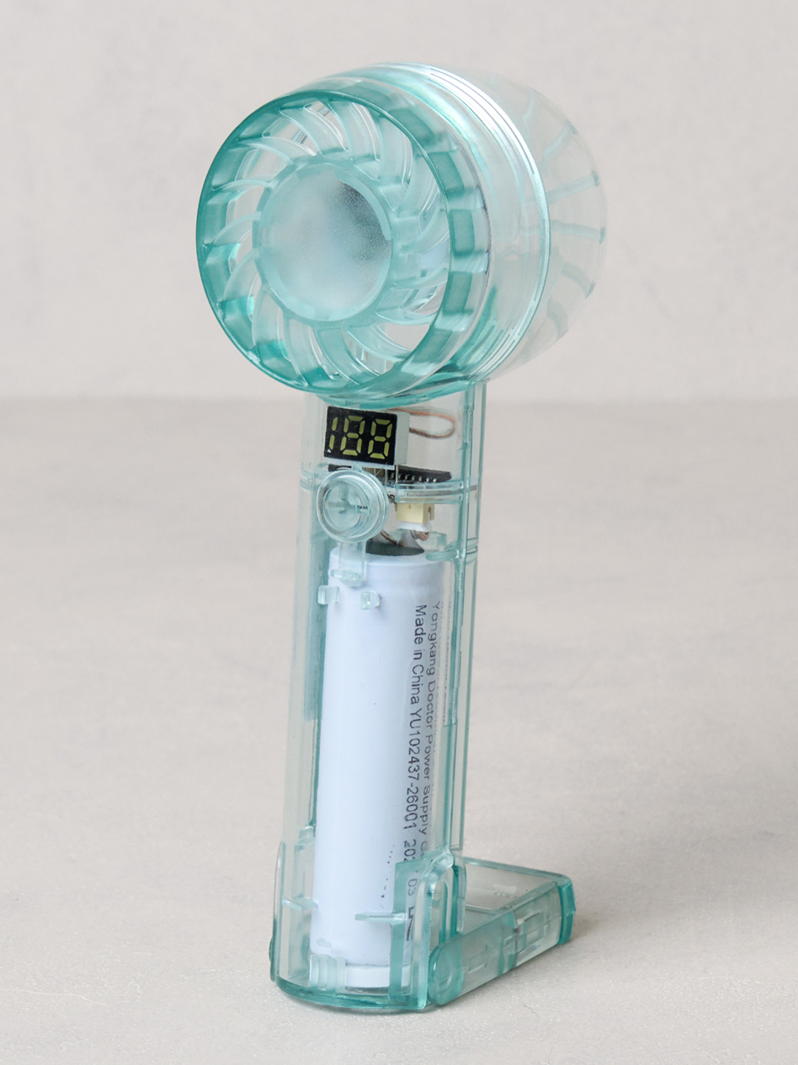 거치식 투명 핸디 선풍기 블루