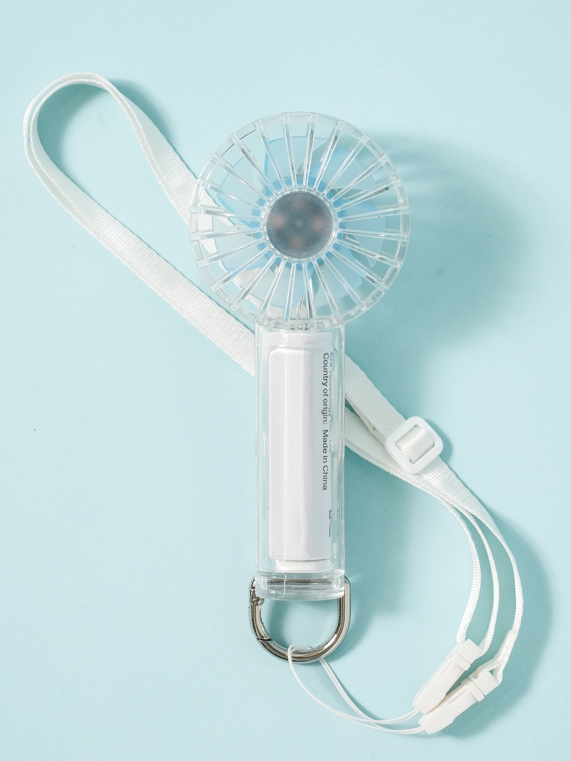 투명 거치식 핸드 선풍기 블루