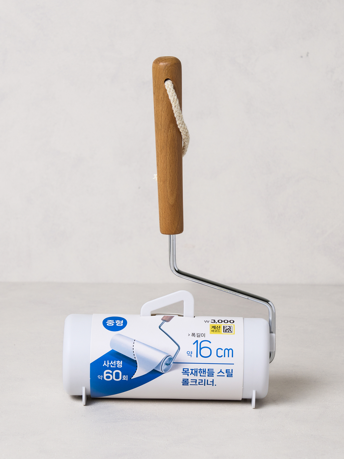 목재 핸들 스틸 롤 클리너 16 cm X 60회