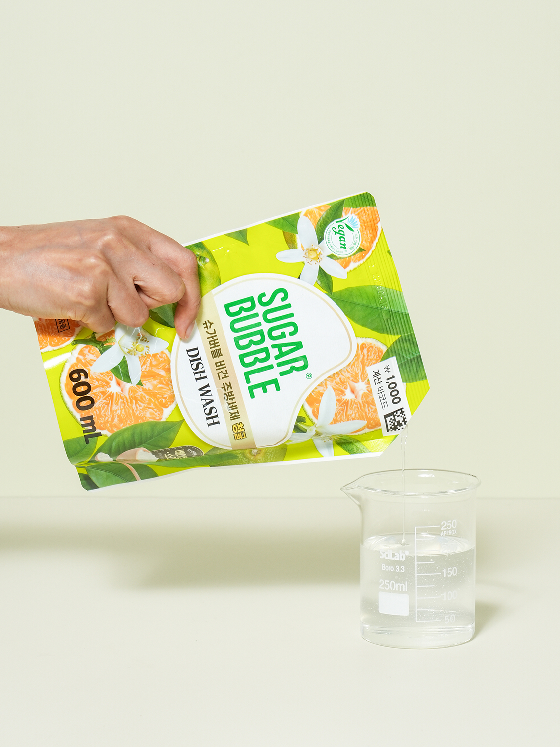 슈가버블 비건 리필 타입 주방 세제 600 ml 청귤 향