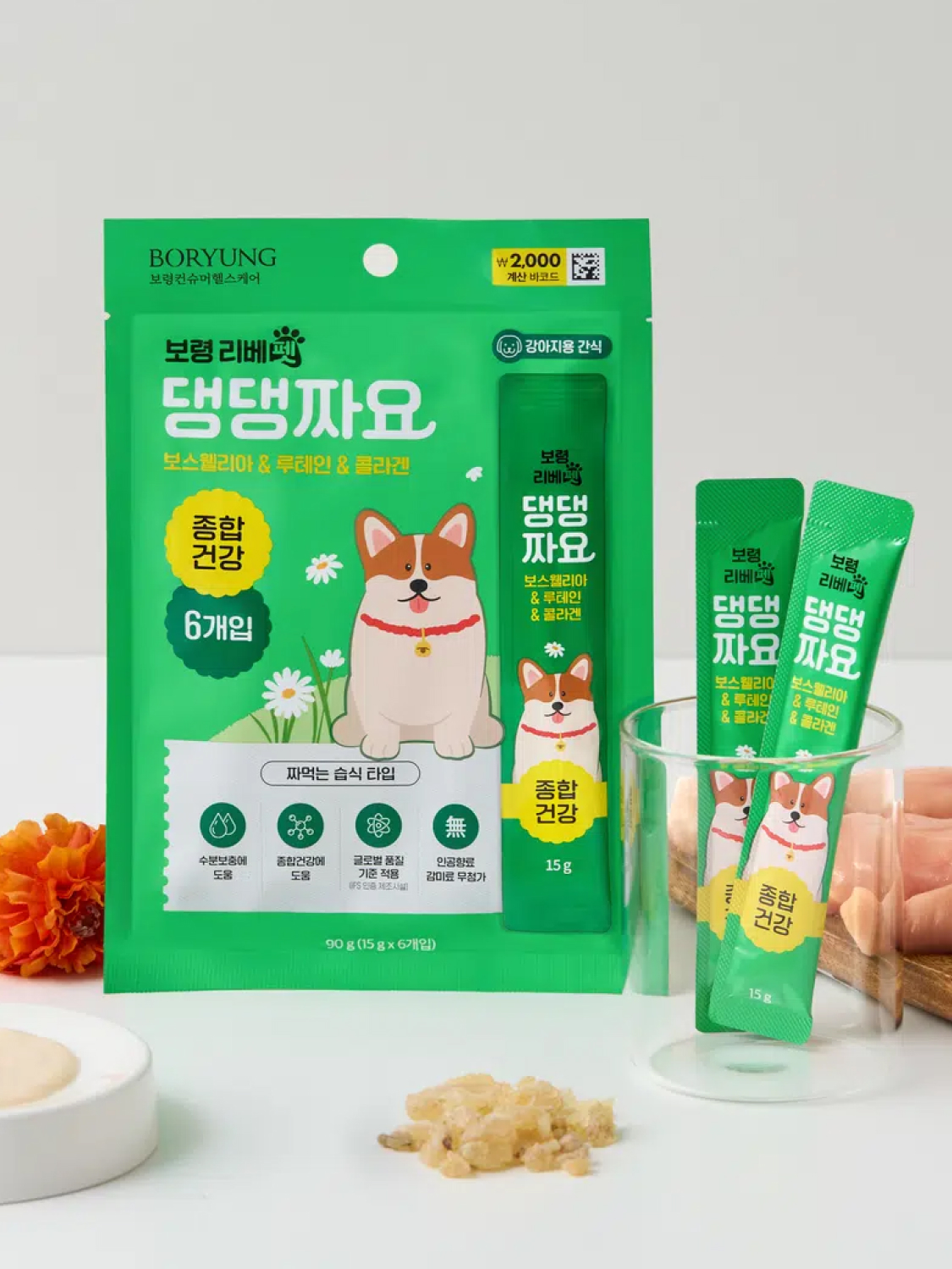 [펫] 보령 리베펫 댕댕짜요 종합건강 15 g X 6개입