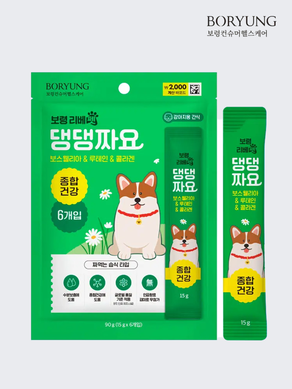 [펫] 보령 리베펫 댕댕짜요 종합건강 15 g X 6개입