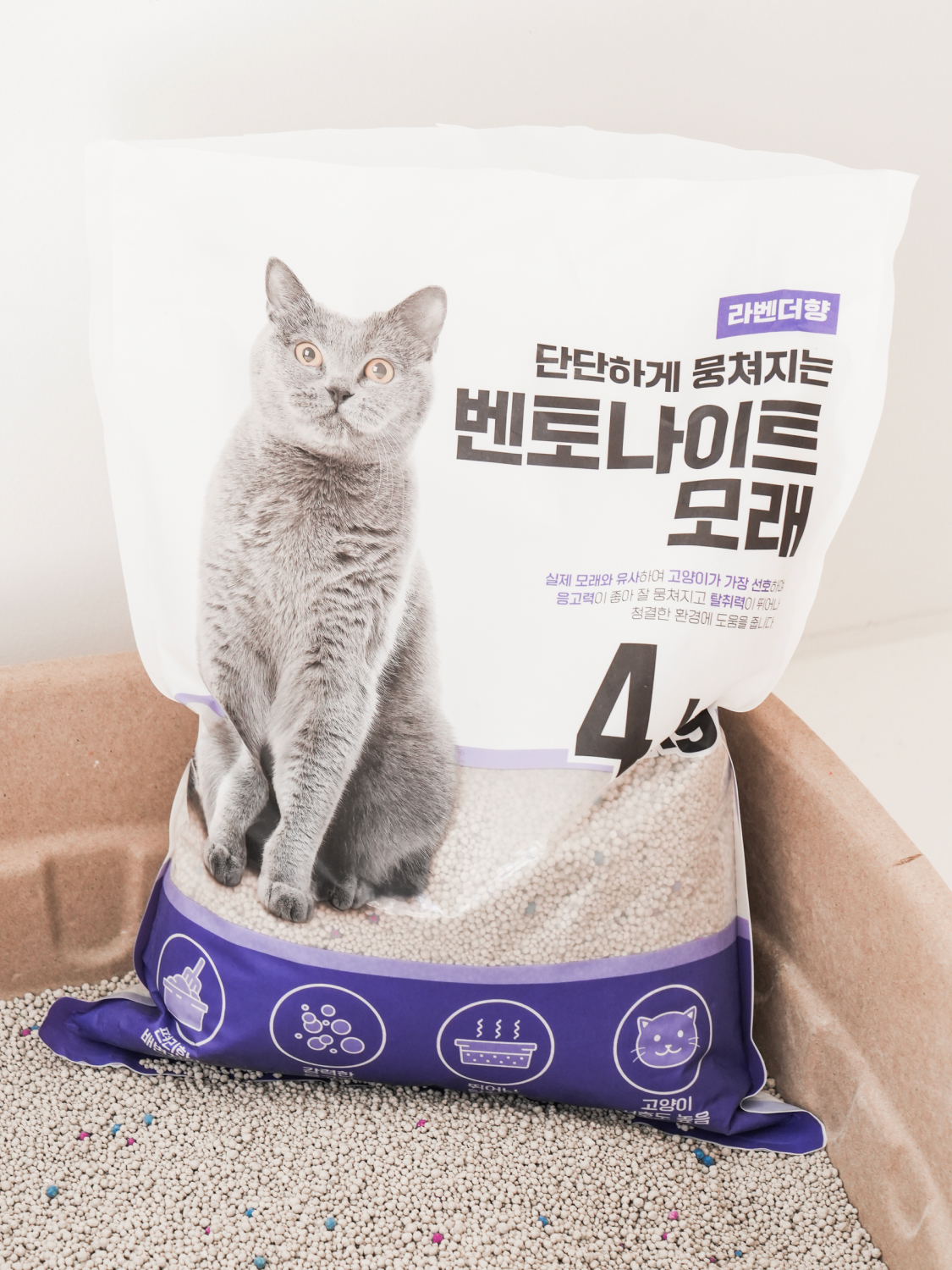 [펫] 고양이 벤토나이트 모래 4 kg 라벤더 향 (100g당 75원)