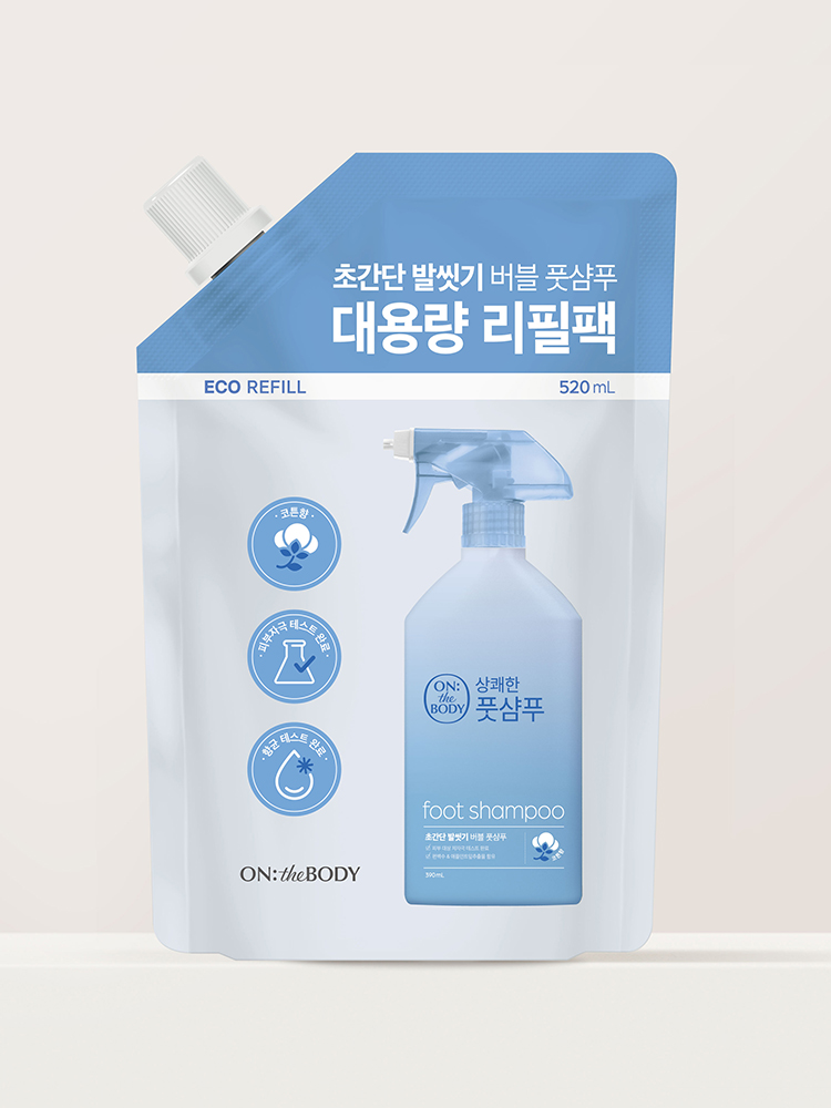 온더바디 국민뷰티템 풋샴푸 리필 코튼 향 520 ml