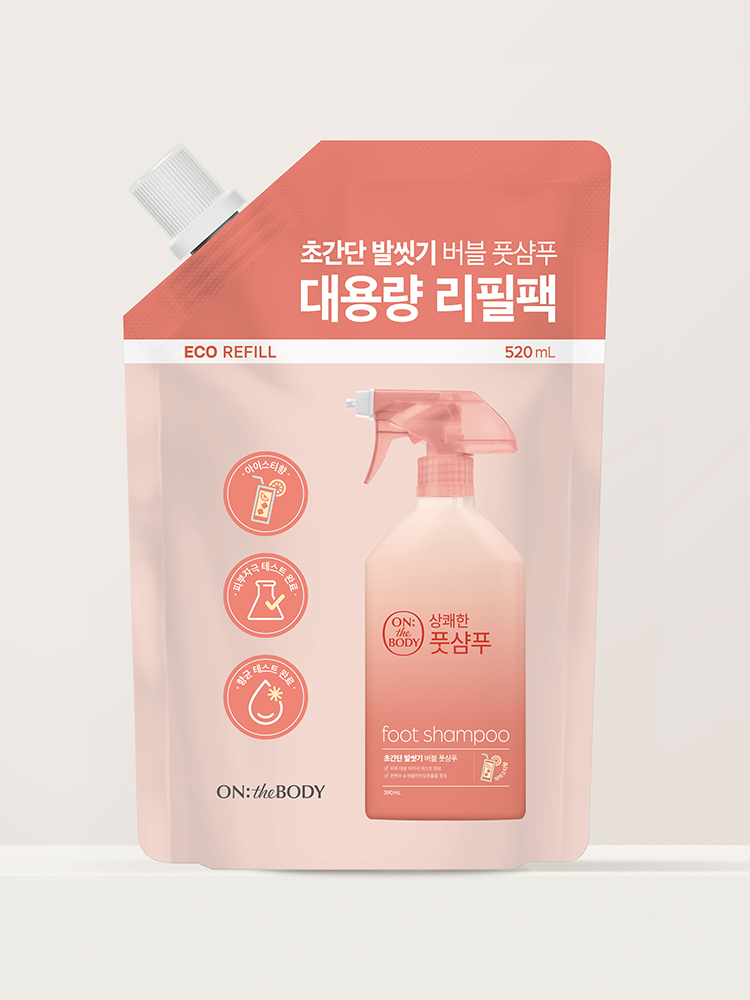 온더바디 국민뷰티템 풋샴푸 리필 아이스티 향 520 ml