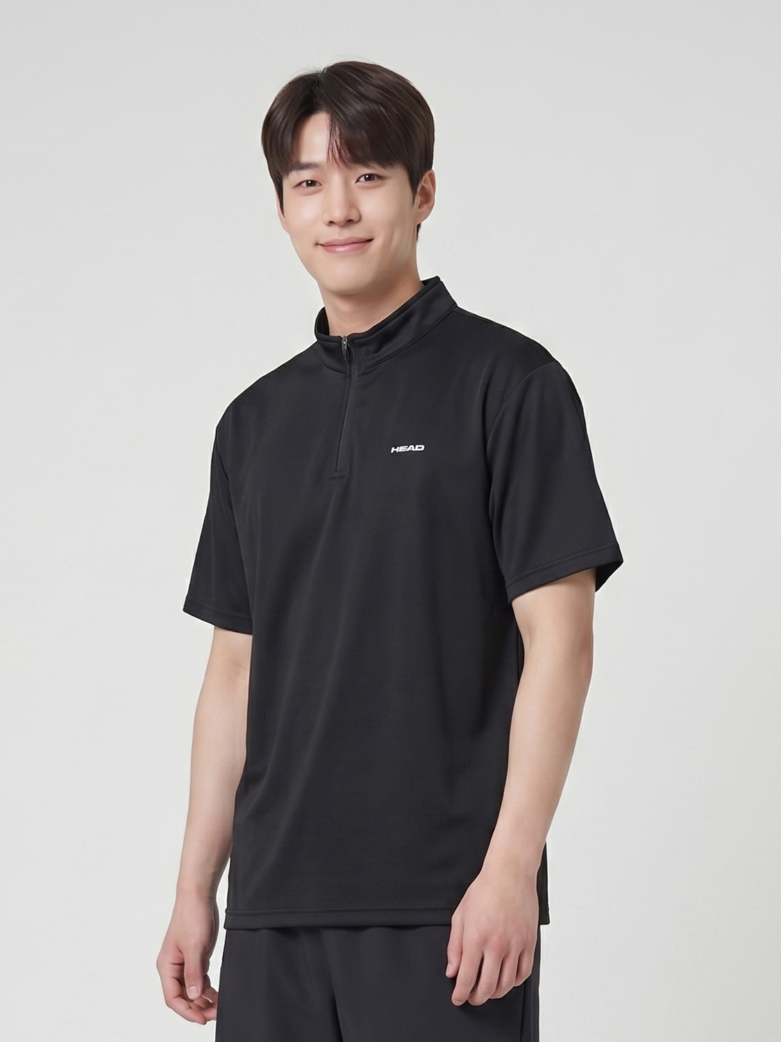 [남성] HEAD 스포츠 반집업 티 L