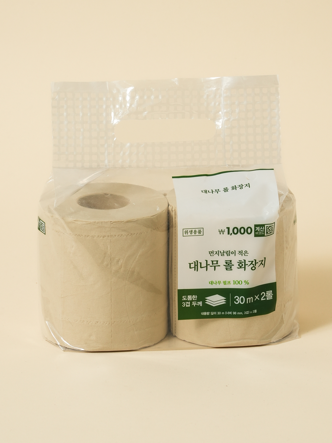 대나무 롤 화장지 30 m X 2롤