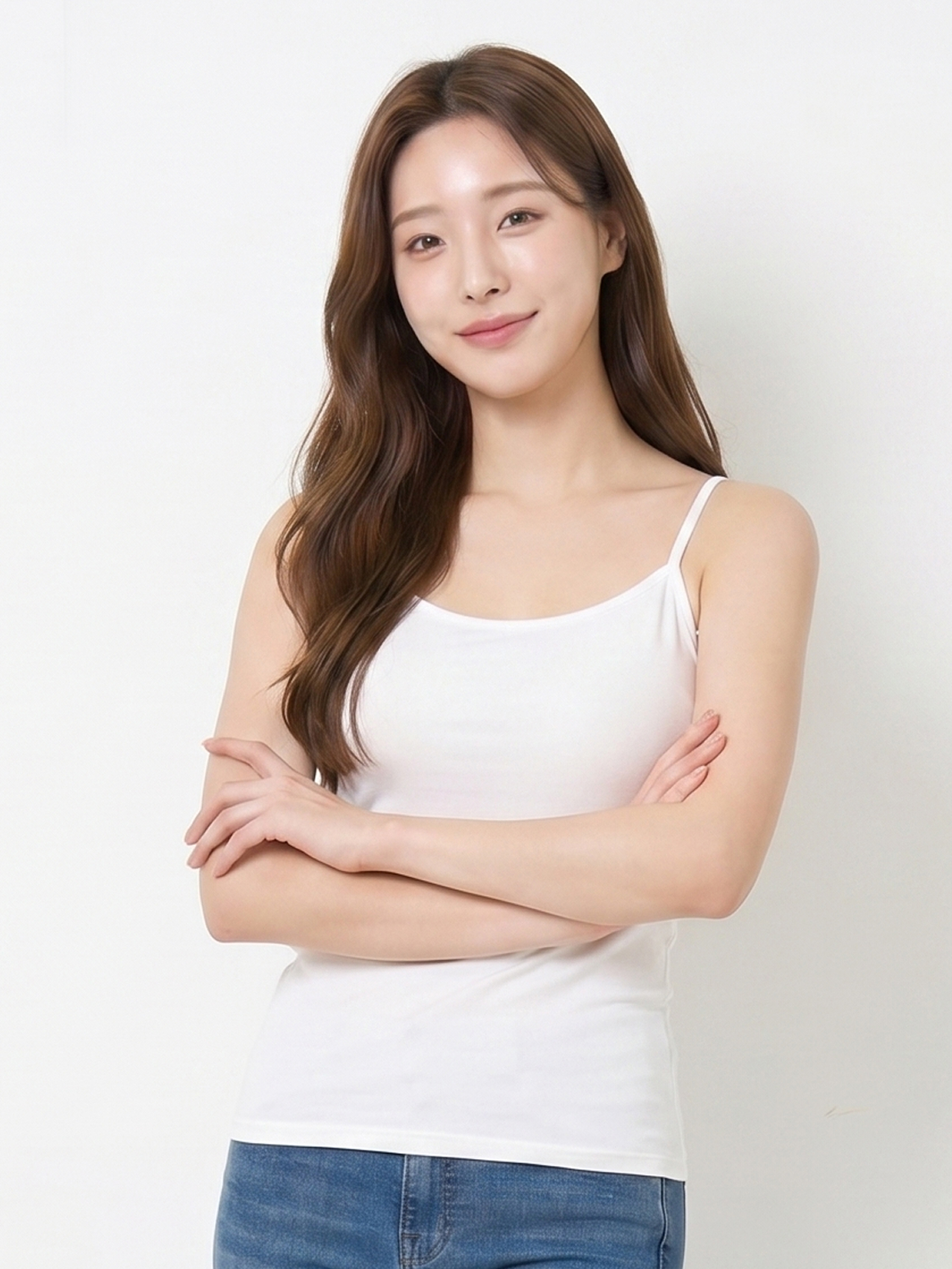 여성 레이온 캐미솔(L)(화이트)