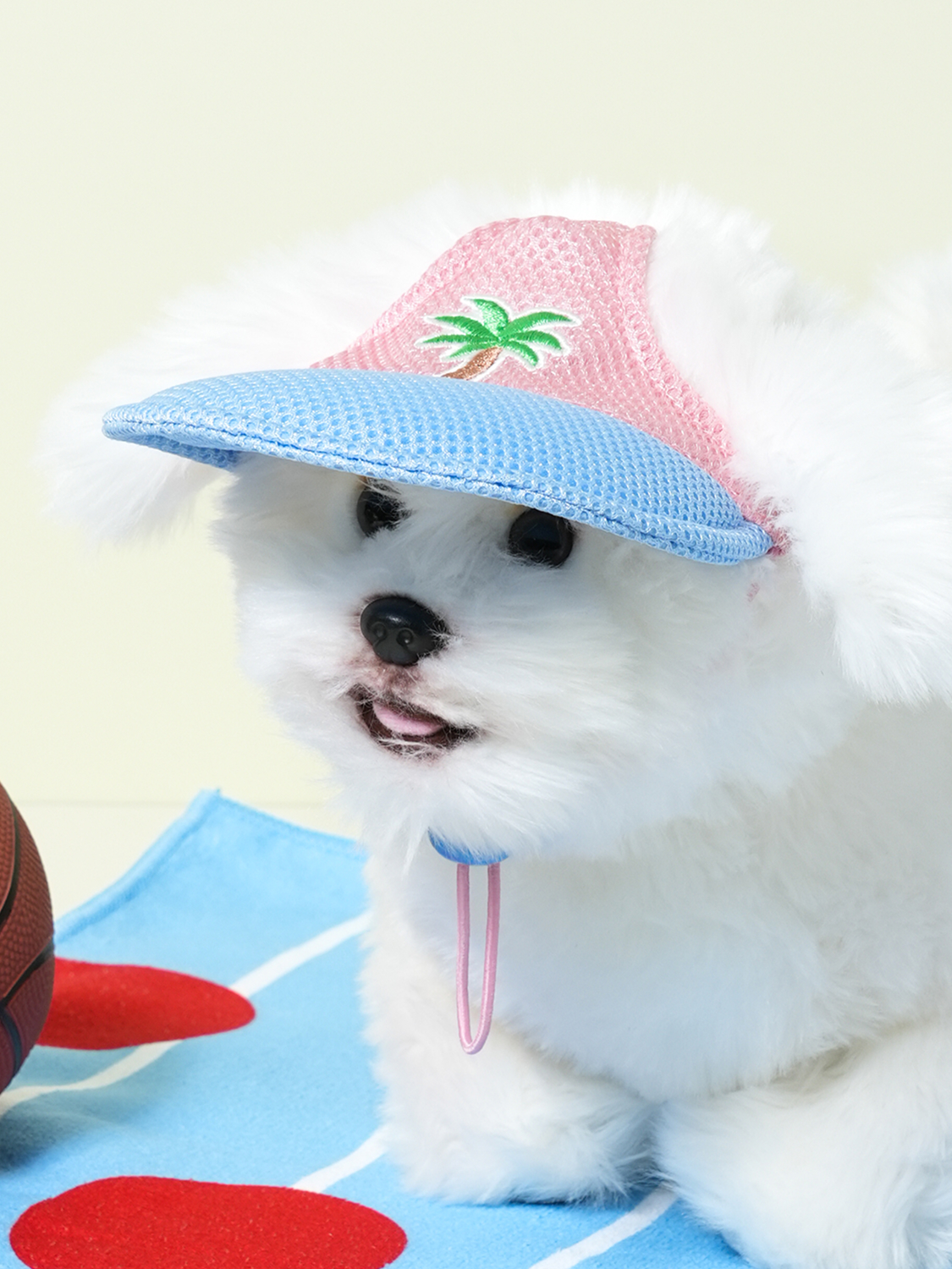 [펫] 와여름 파스텔 메시 캡모자 야자수