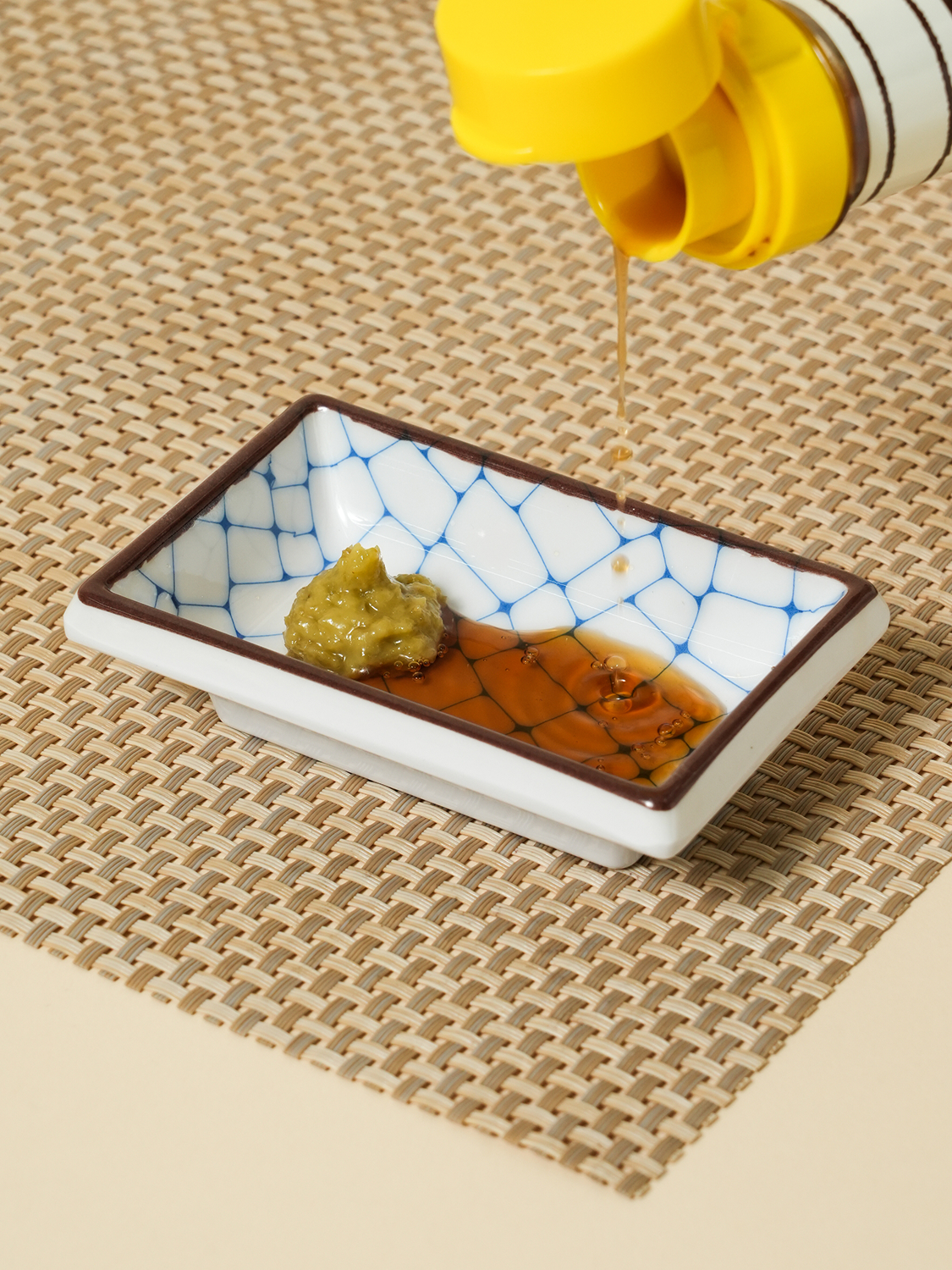 와풍 패턴 멜라민 종지 9.5 cm