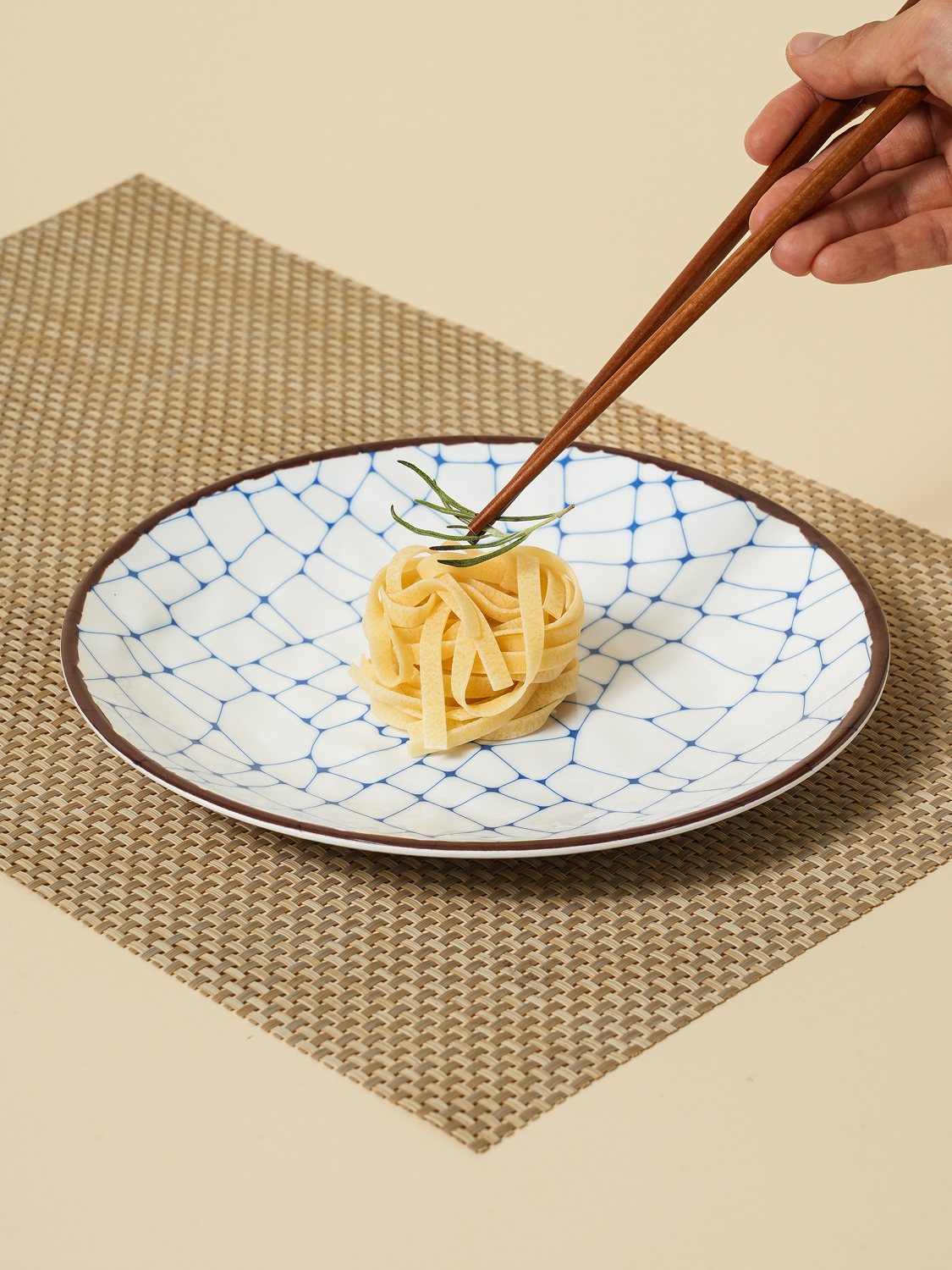 와풍 패턴 멜라민 접시 21.5 cm