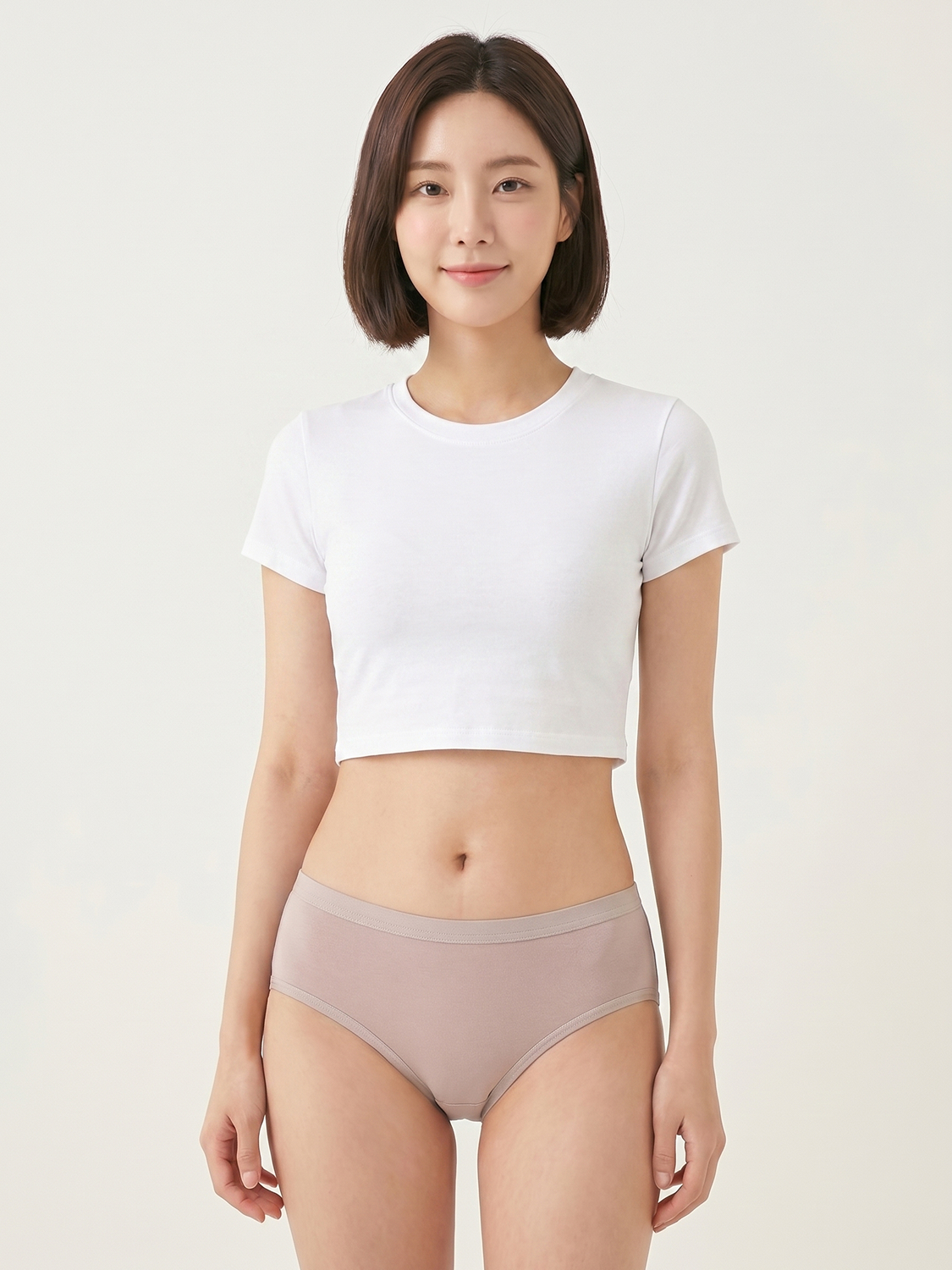 면 미들 웨이스트 기본 팬티 90/95/100 베이지