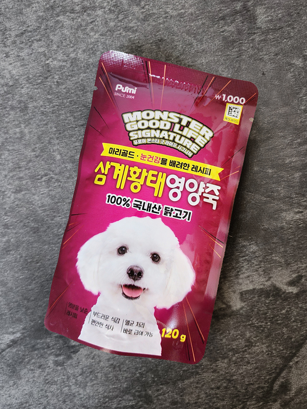 [펫] 몬스터 굿 라이프 강아지 영양죽 삼계＆황태 120 g