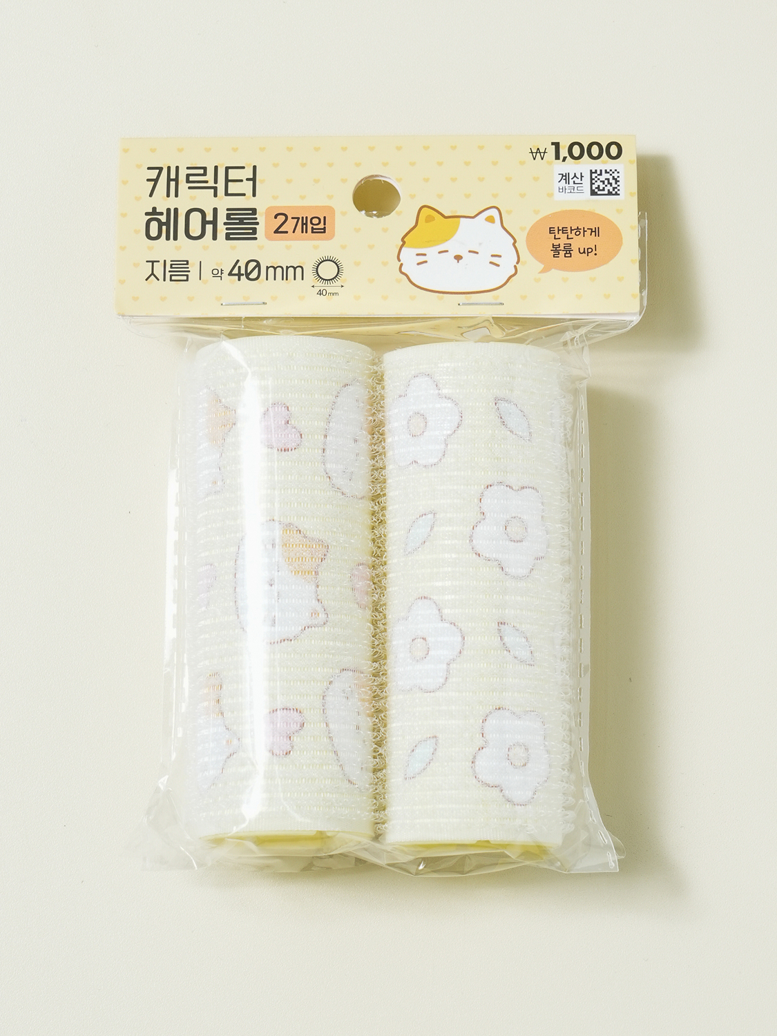 캐릭터 롱 헤어롤 40 mm 2개입