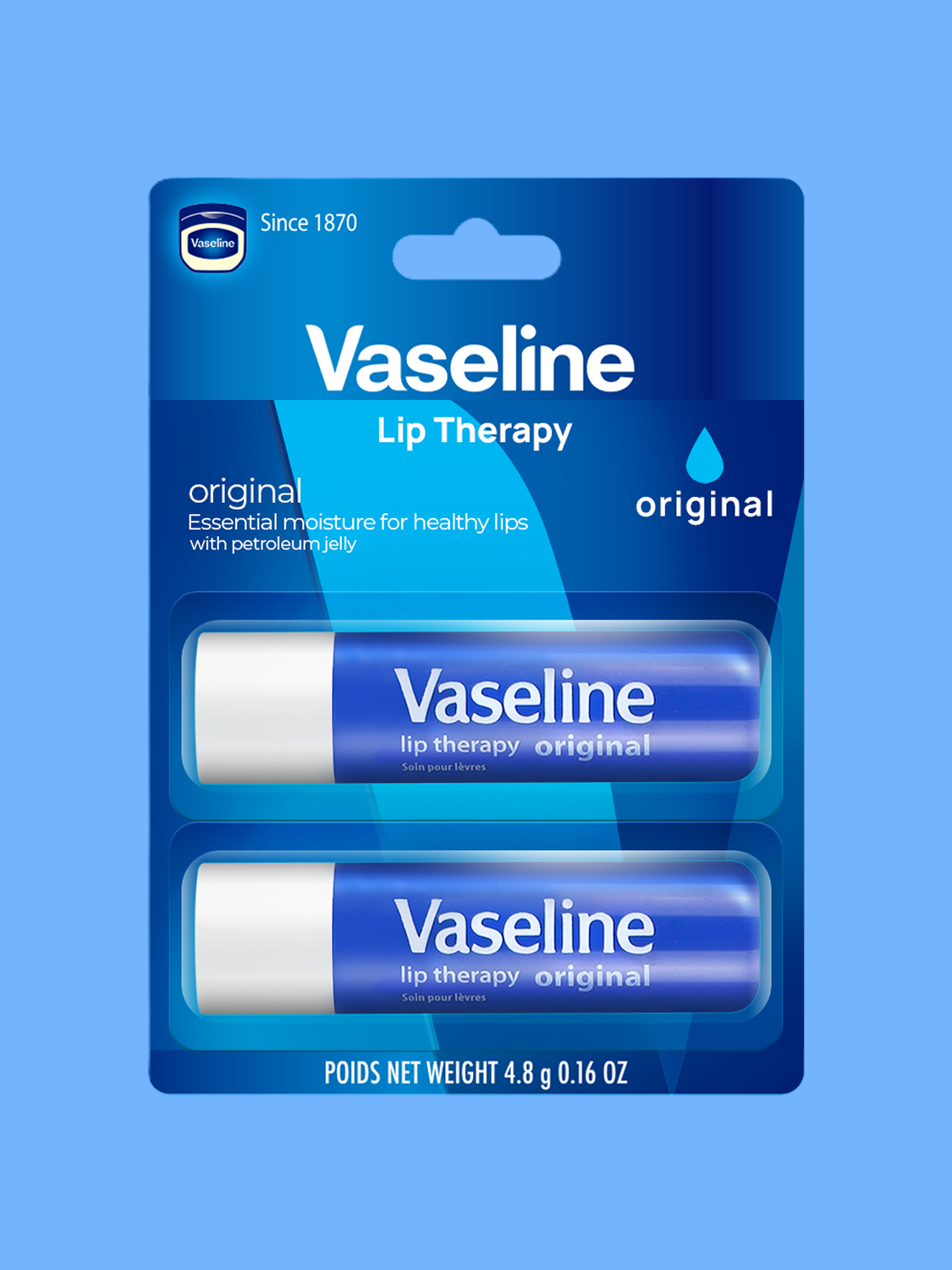 Бальзам для губ Vaseline Lip Therapy 4.8 г Original 2 шт