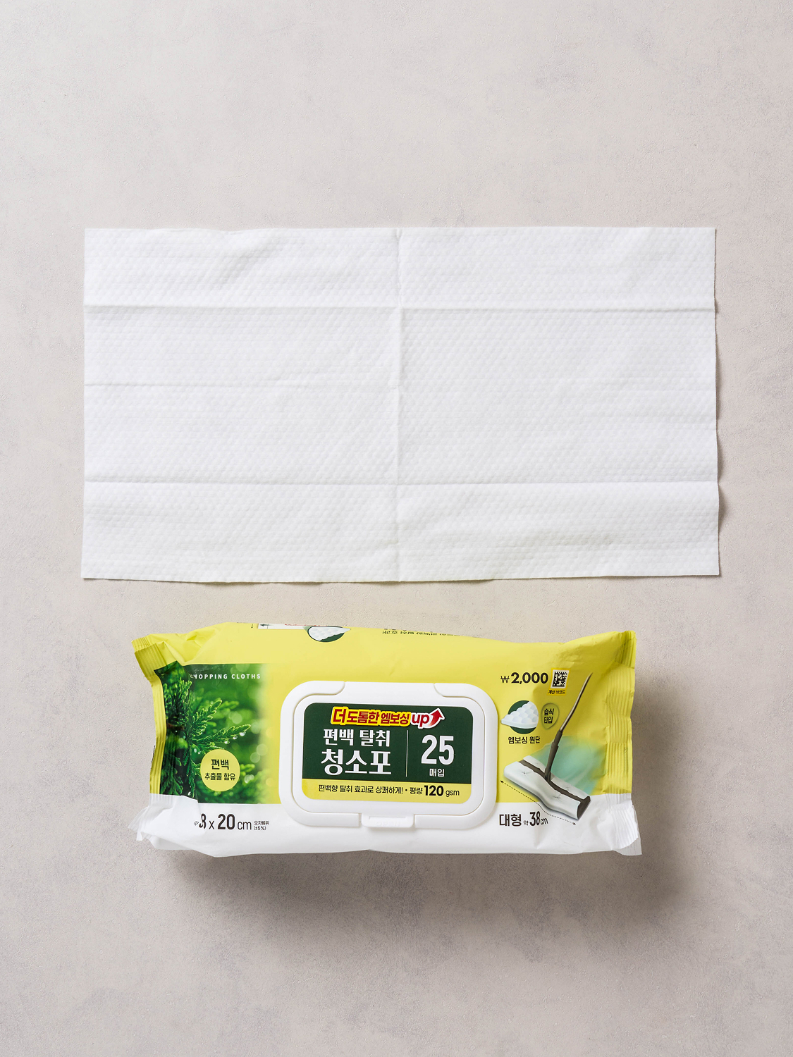 고중량 편백 탈취 대형 청소포 38 X 20 cm 25매입