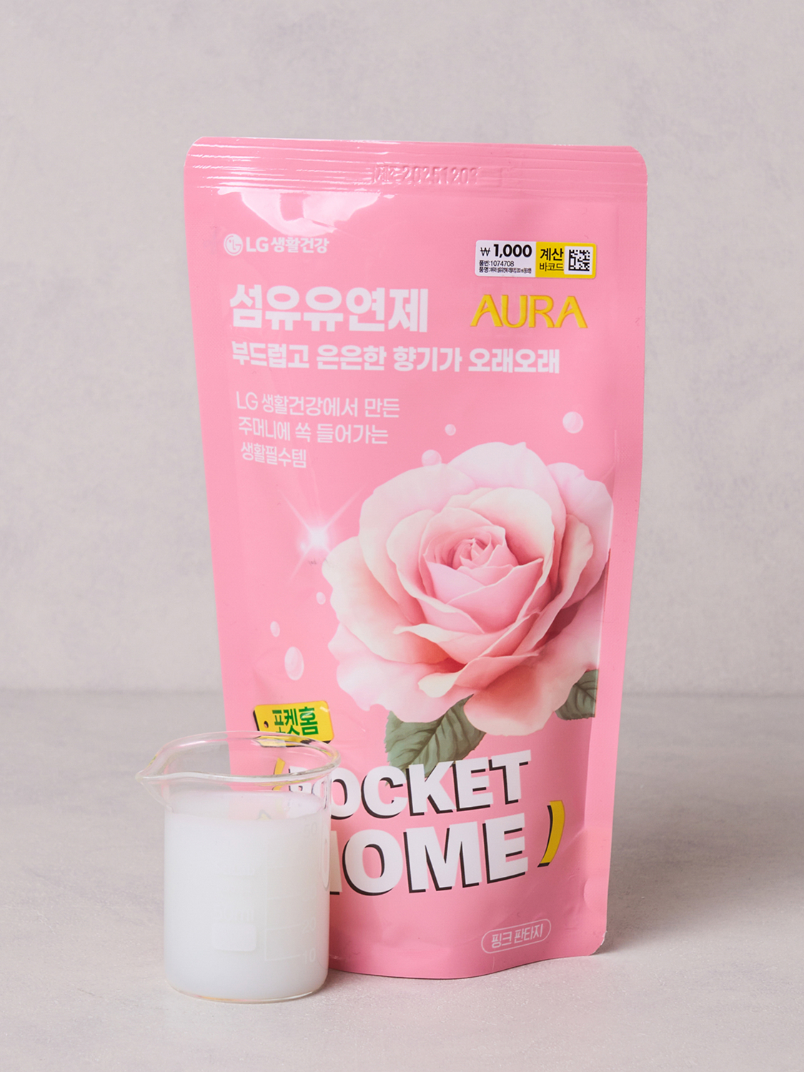 아우라 섬유유연제 리필 타입 200 ml 핑크향