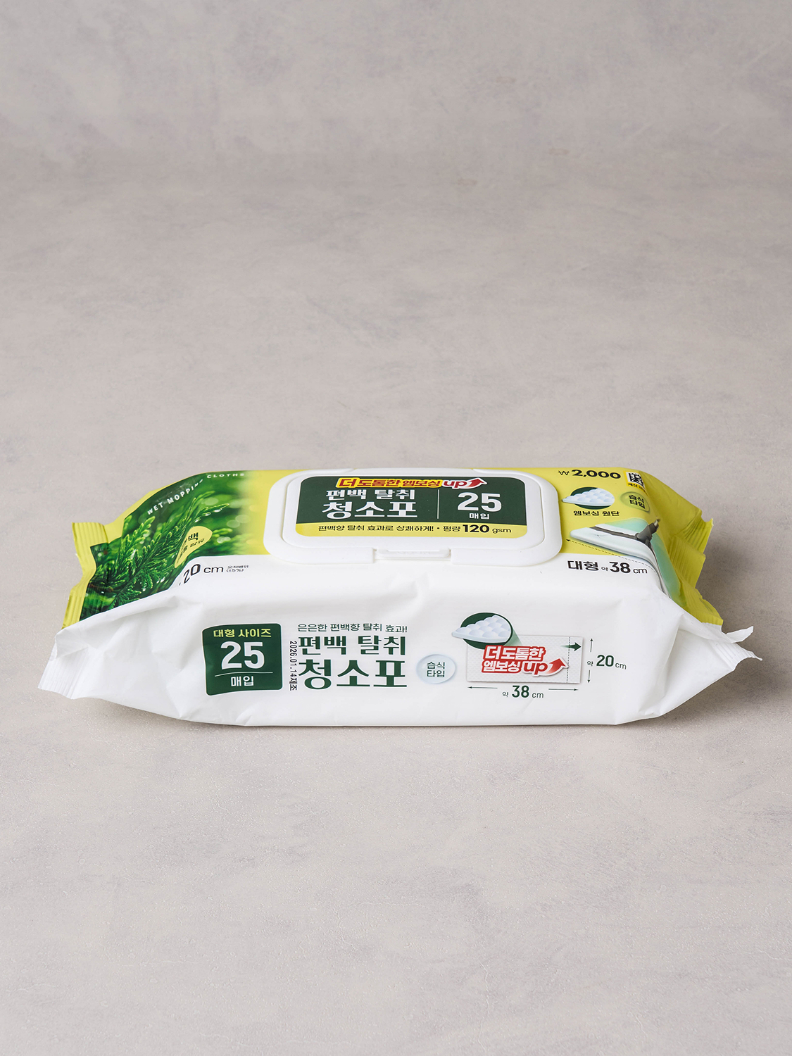 고중량 편백 탈취 대형 청소포 38 X 20 cm 25매입