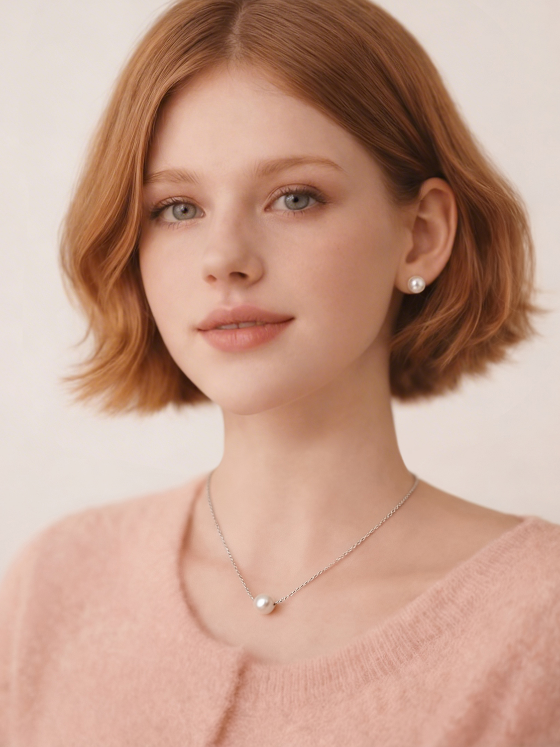 Круглые серьги Soiyu с белым жемчугом