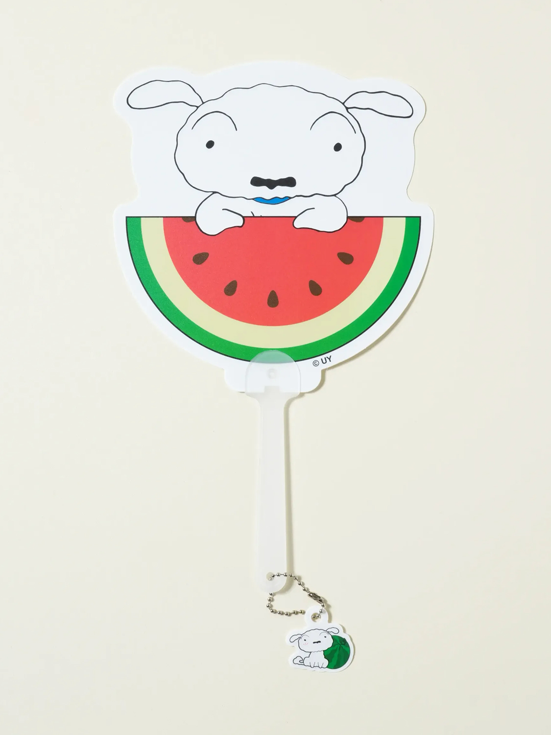 짱구 키링 손잡이 부채 흰둥이