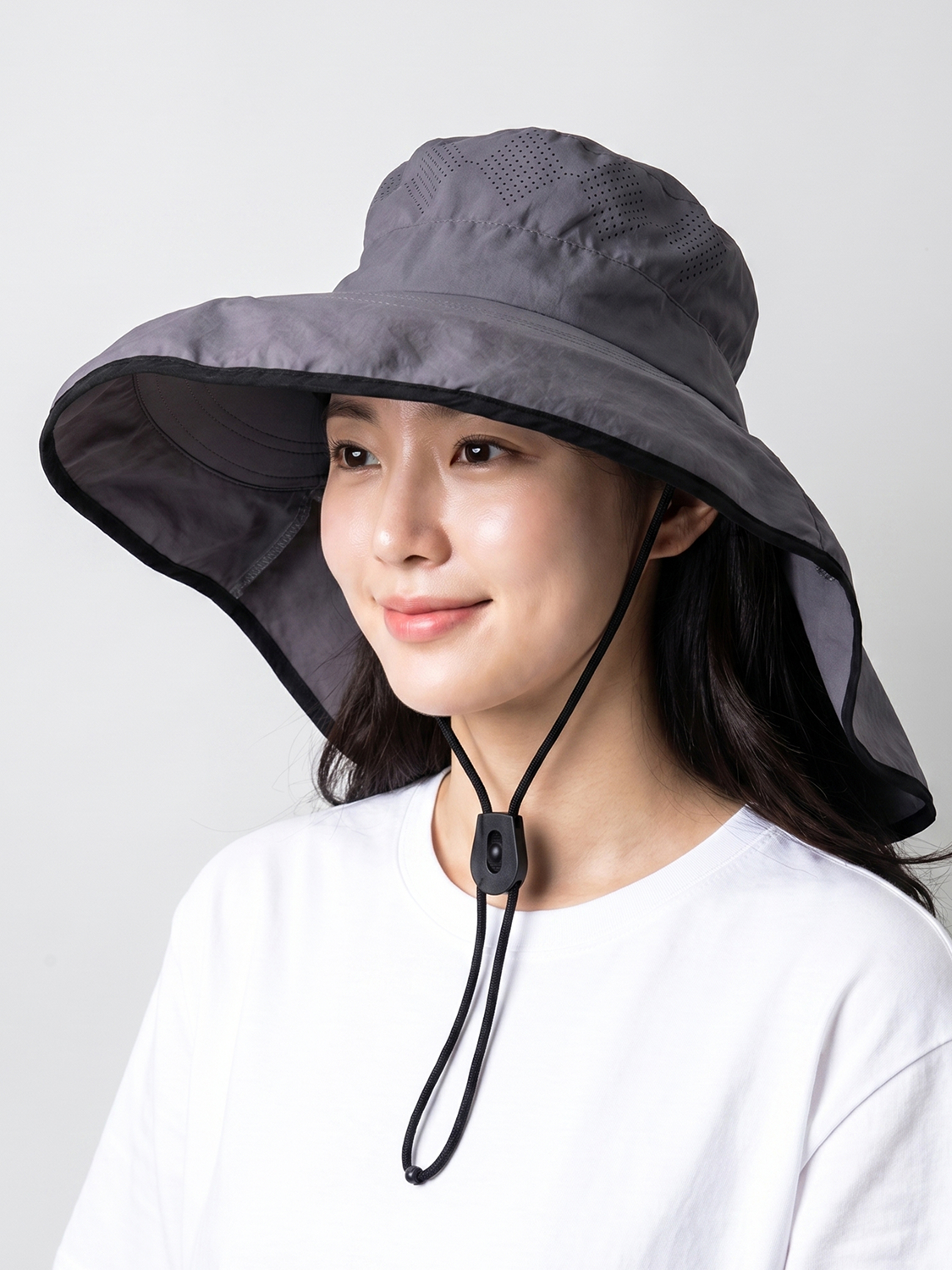 나일론 목 가림 챙 모자