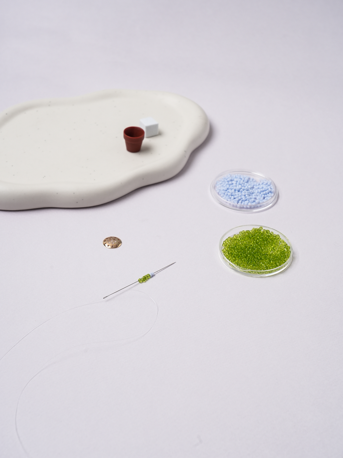 비즈 꽃 화분 DIY 블루