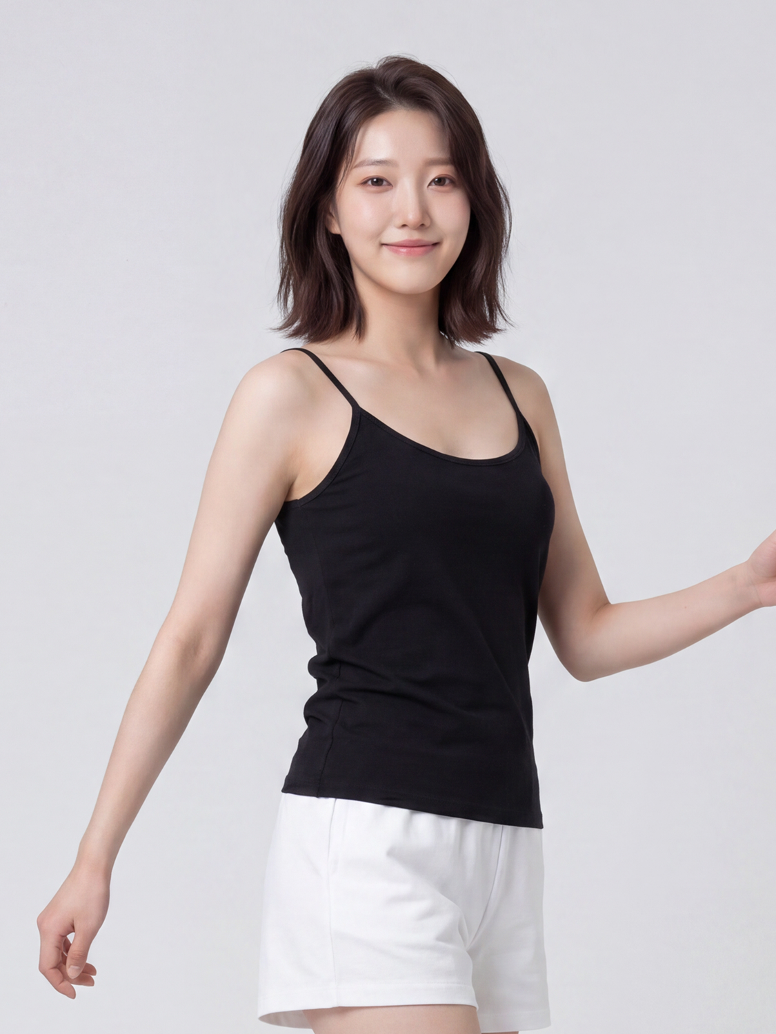 코튼 여성 캐미솔 L 2개입 블랙