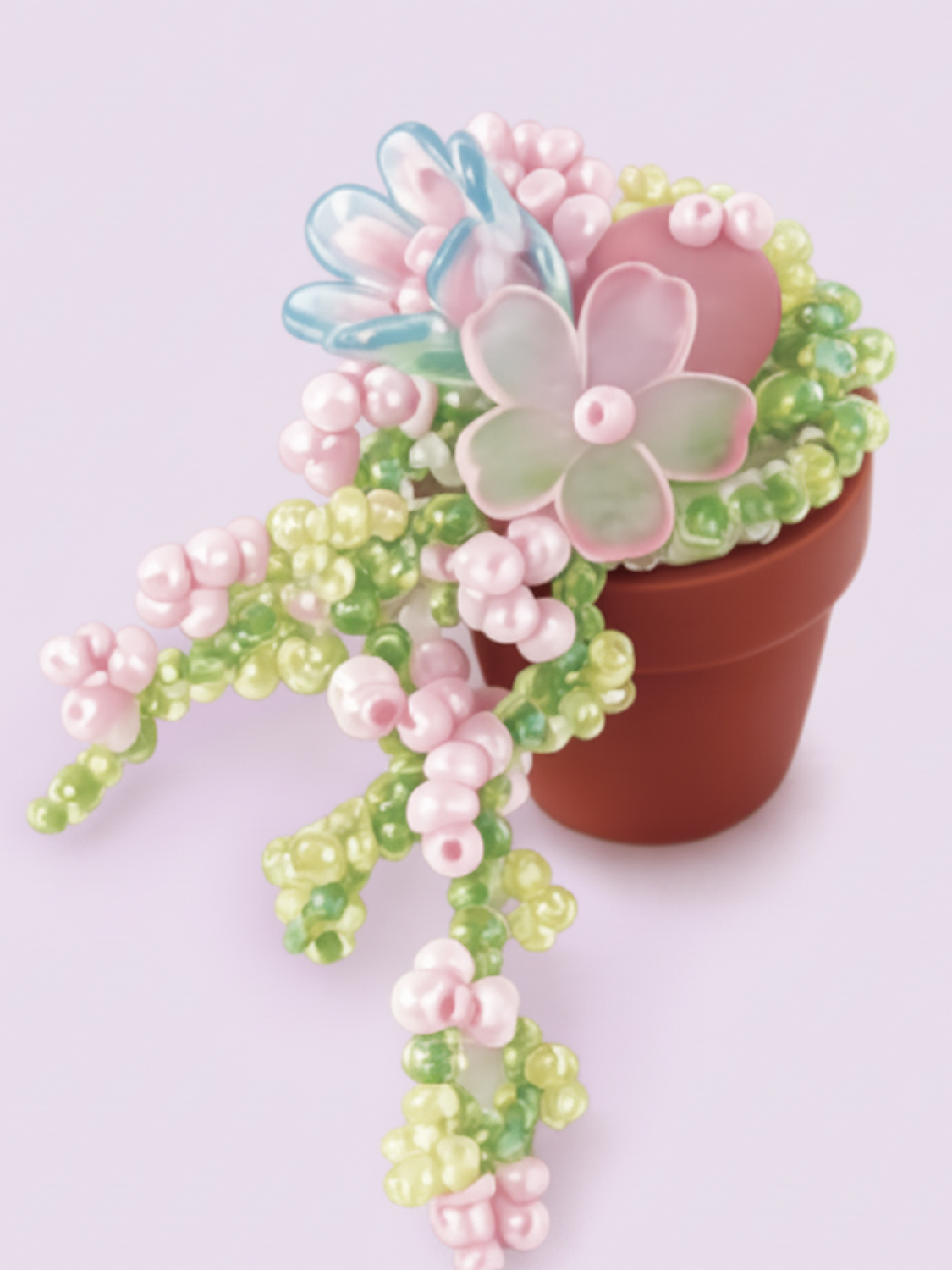 비즈 꽃 화분 DIY 핑크