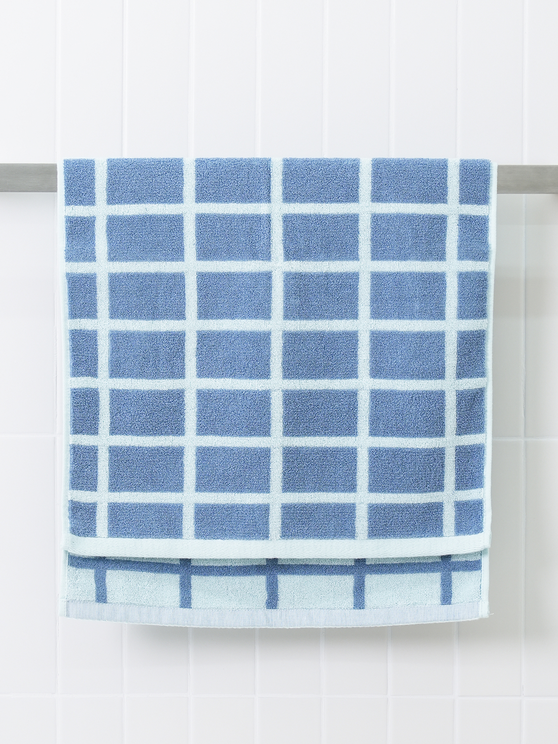 항균 처리 패턴 세면 타월 40 X 80 cm 블루