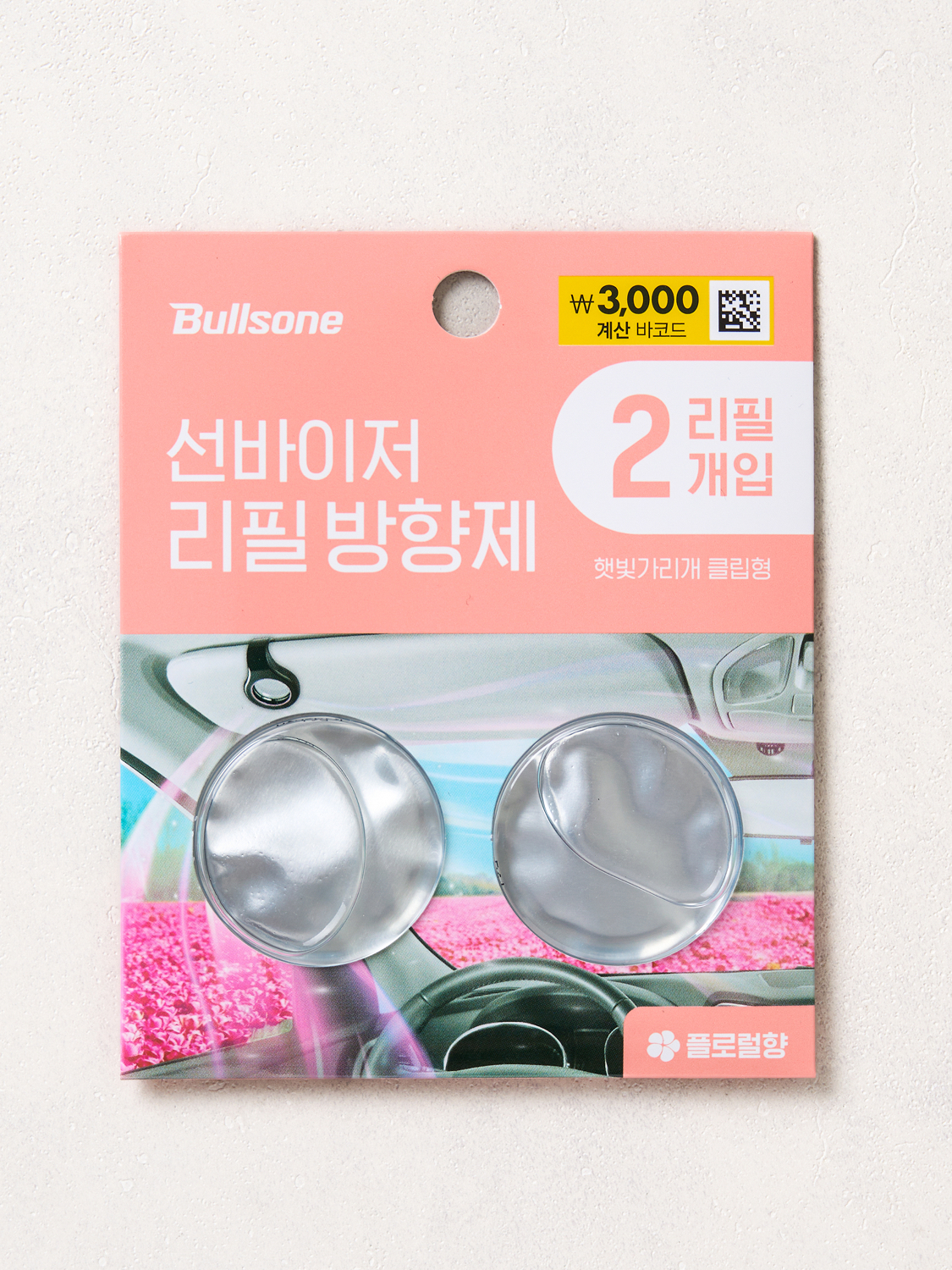 불스원 선바이저 방향제 리필 2개입 플로럴 향