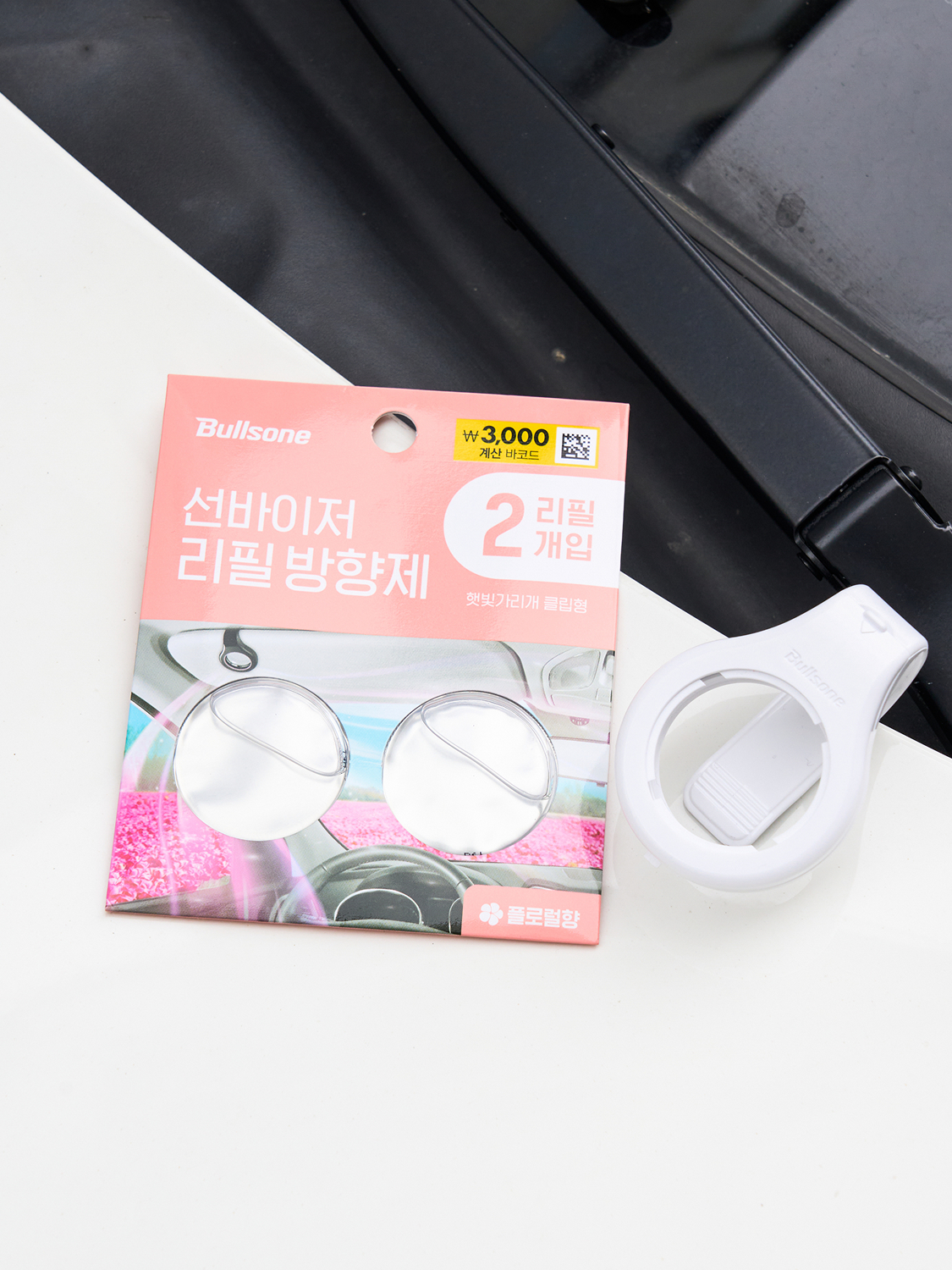 불스원 선바이저 방향제 리필 2개입 플로럴 향
