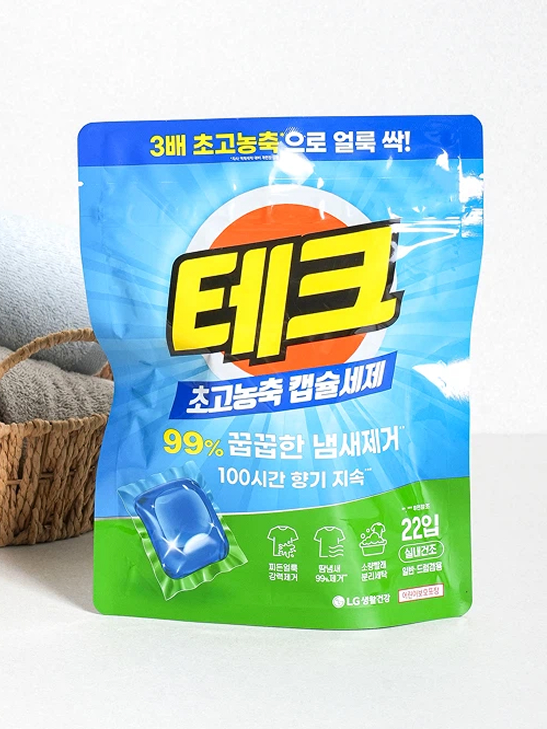테크 컴팩트 캡슐 세제 8 g 22개입
