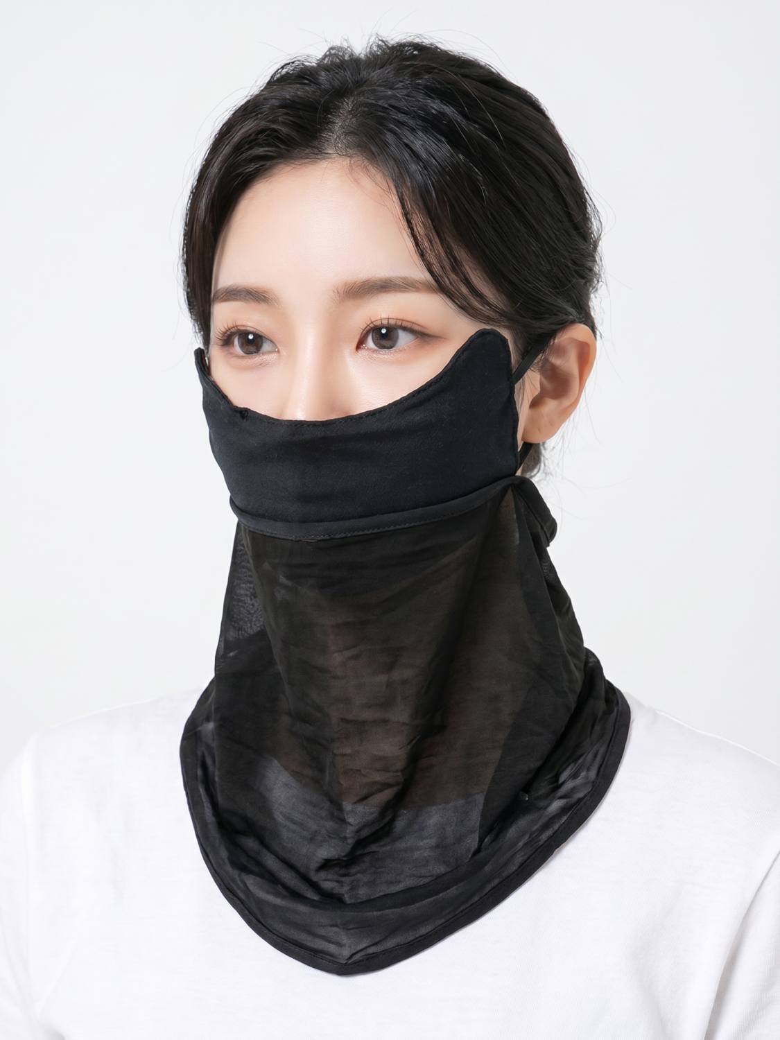고리 고정 쿨 스포츠 스카프 블랙