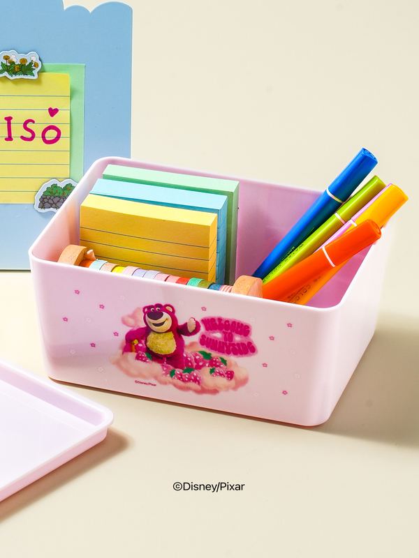 Pixar トイ・ストーリー 蓋付き収納ボックス ピンク