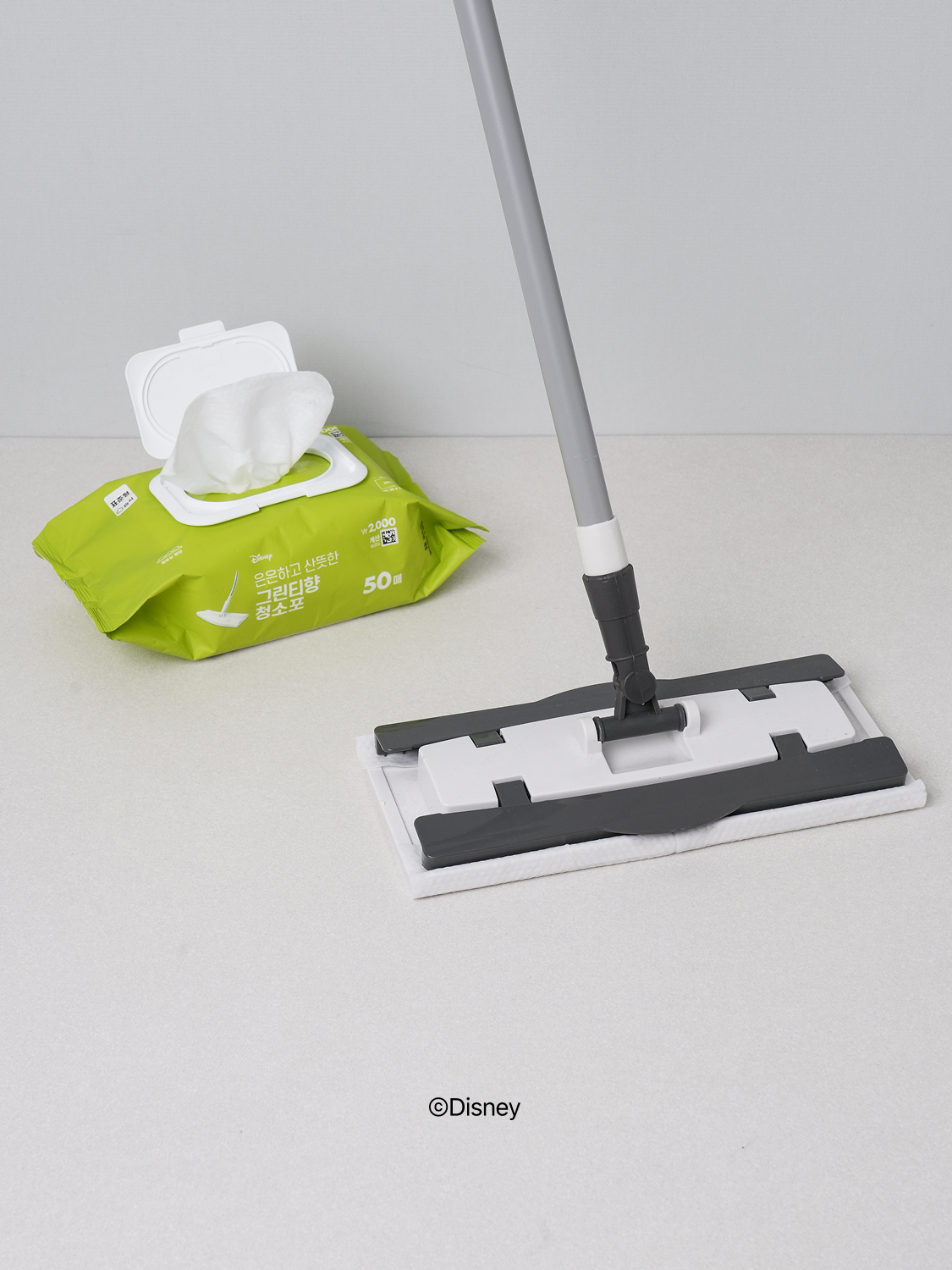 디즈니 습식 청소포 30 X 20 cm 50매입 그린티