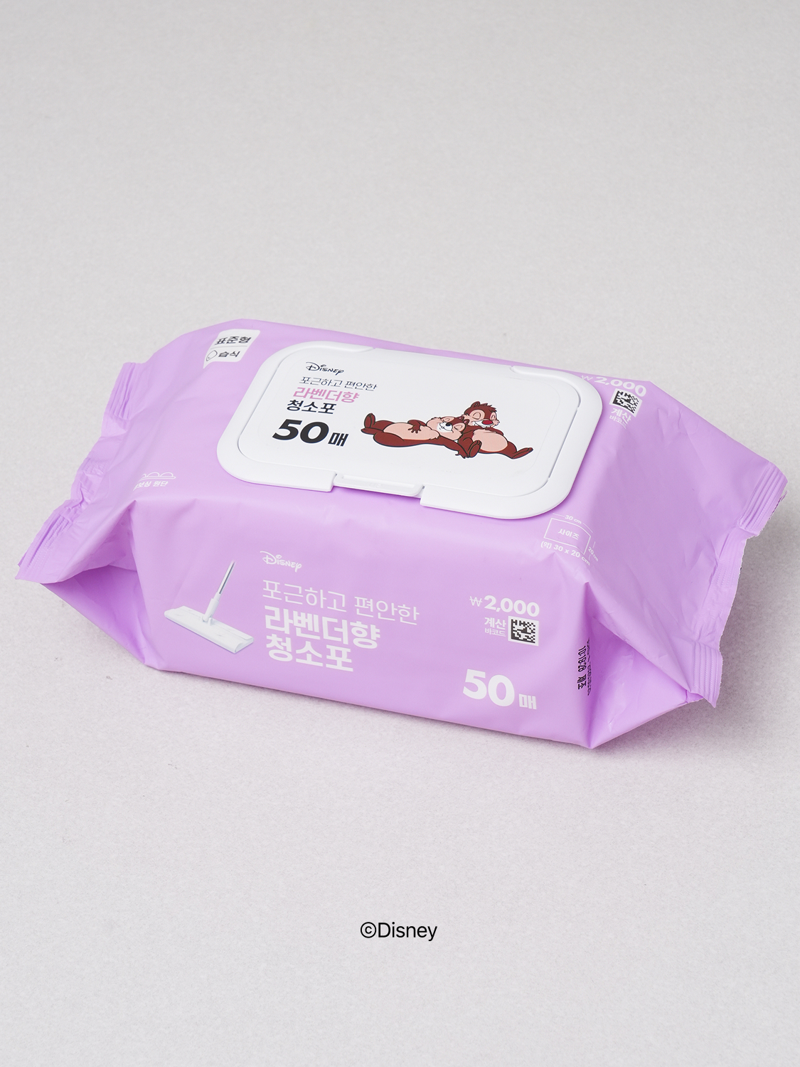디즈니 습식 청소포 20 X 30 cm 50매입 라벤더