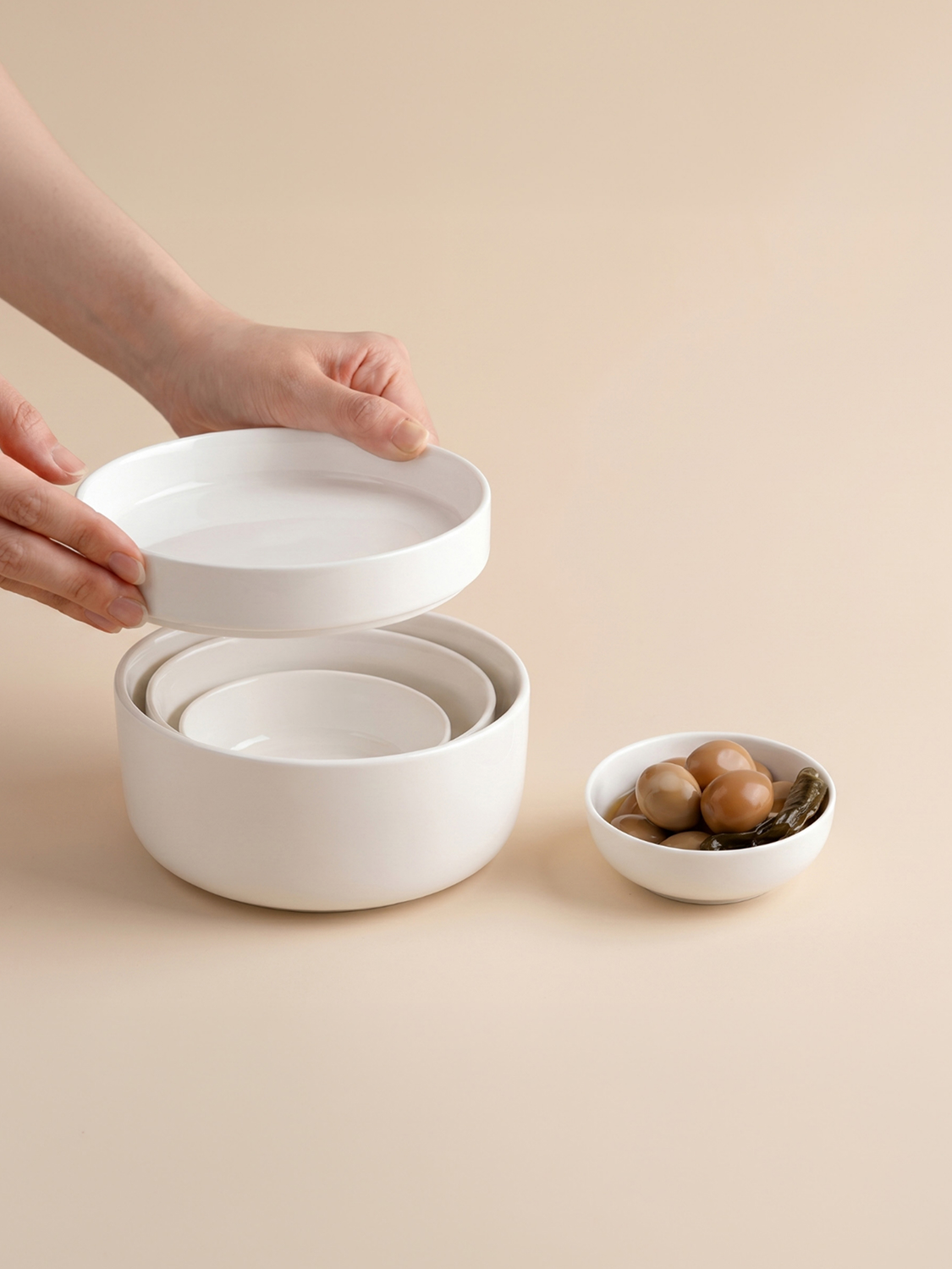 화이트 원형 종지 9.5cm