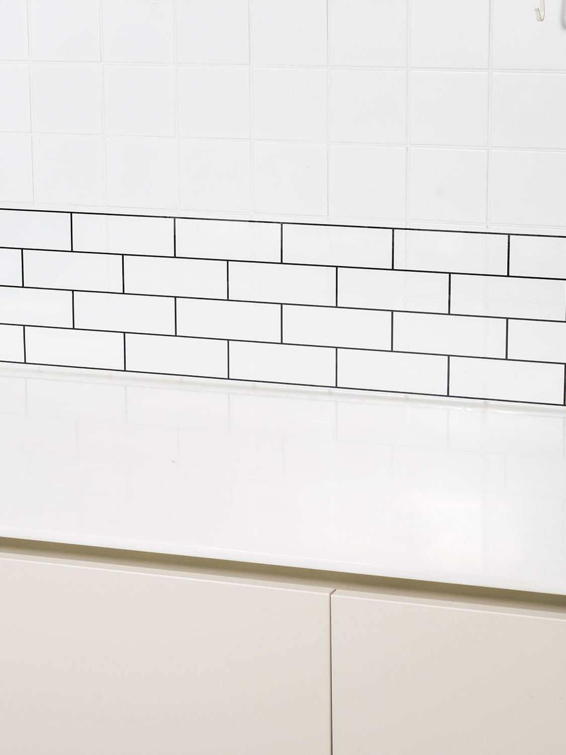 디자인시트 23 X 100 cm 벽돌 타일 무늬 화이트