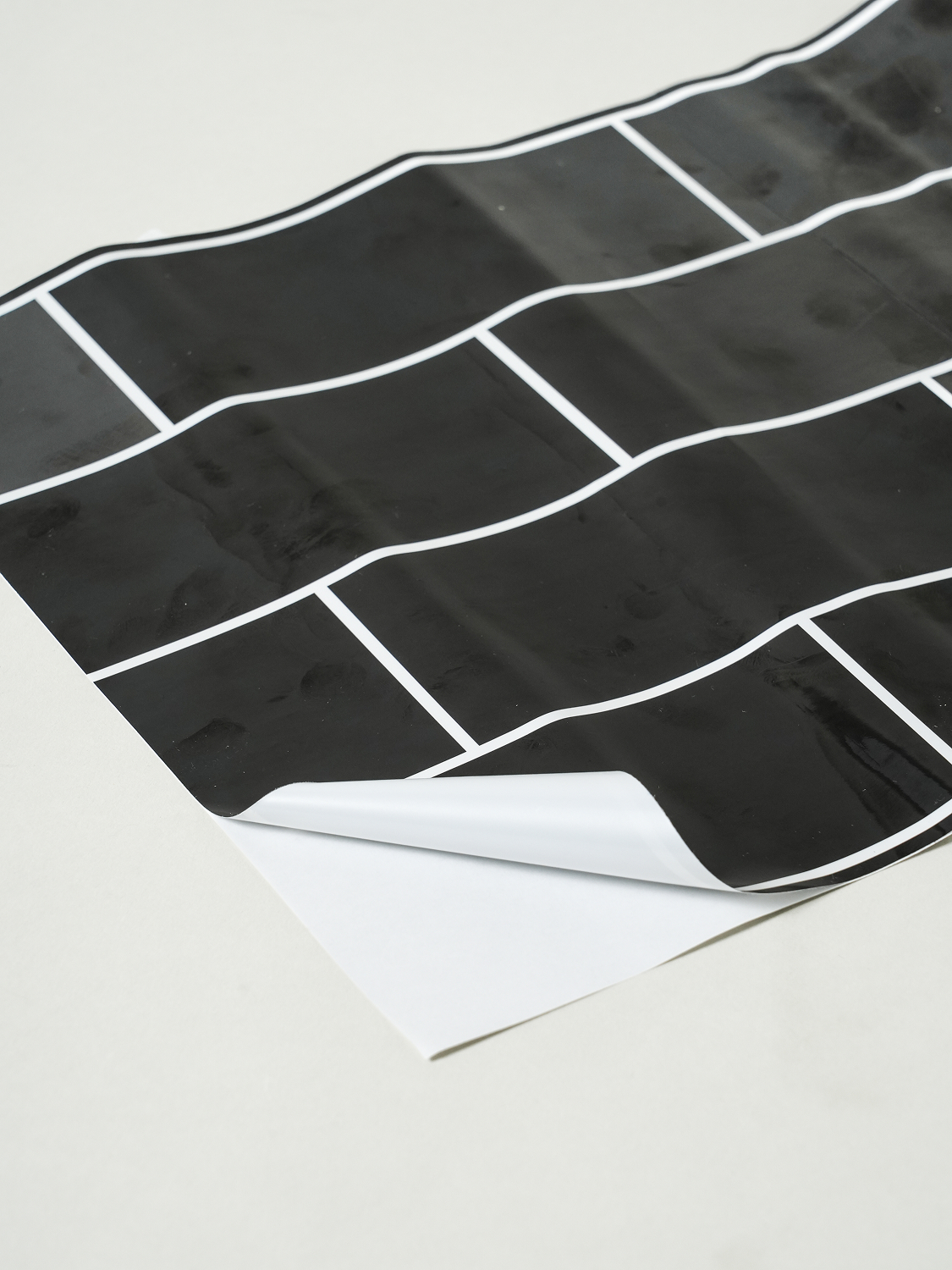 벽돌 타일 무늬 디자인 시트지 23 X 100 cm 블랙
