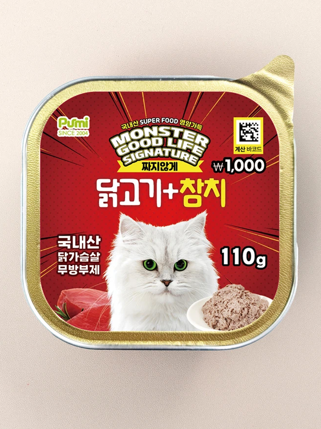 [펫] 몬스터 굿 라이프 시그니쳐 반려묘용 주식캔 110 g 닭고기＆참치