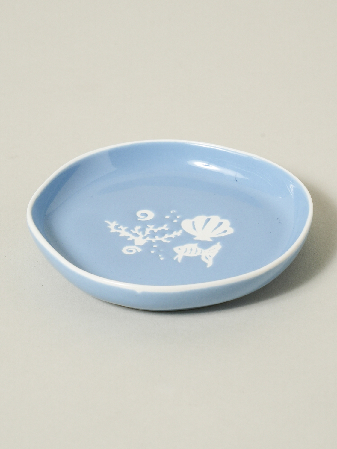 내부 양각 컬러 원형 접시 12.5 cm