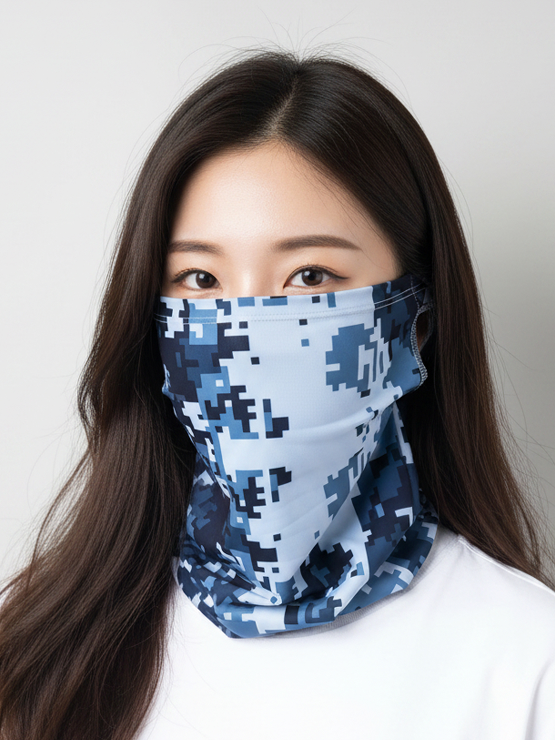 [UV 최대 97% 차단] 카모 스포츠 스카프 네이비