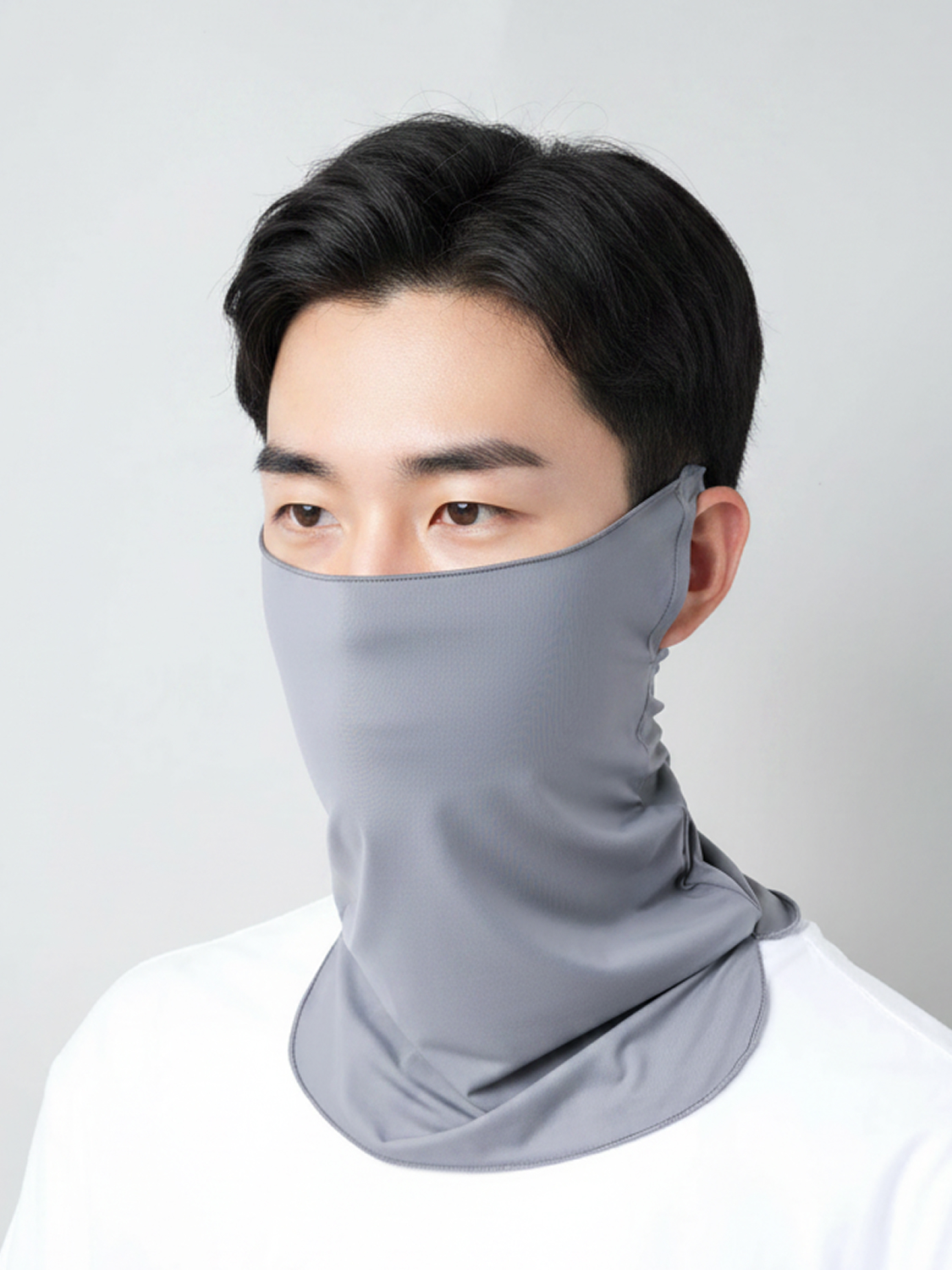 [UV 최대 99% 차단] 냉감 귀걸이식 롱 스카프 진그레이
