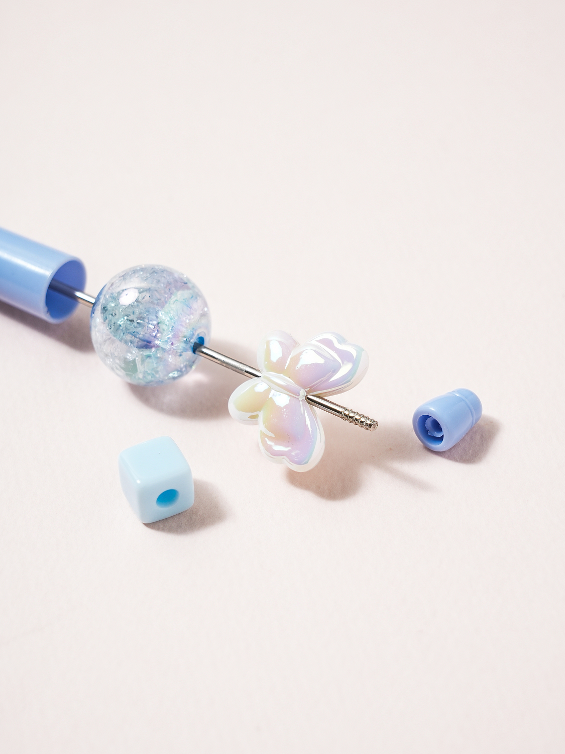 비즈 DIY 볼펜 꾸미기 흰나비