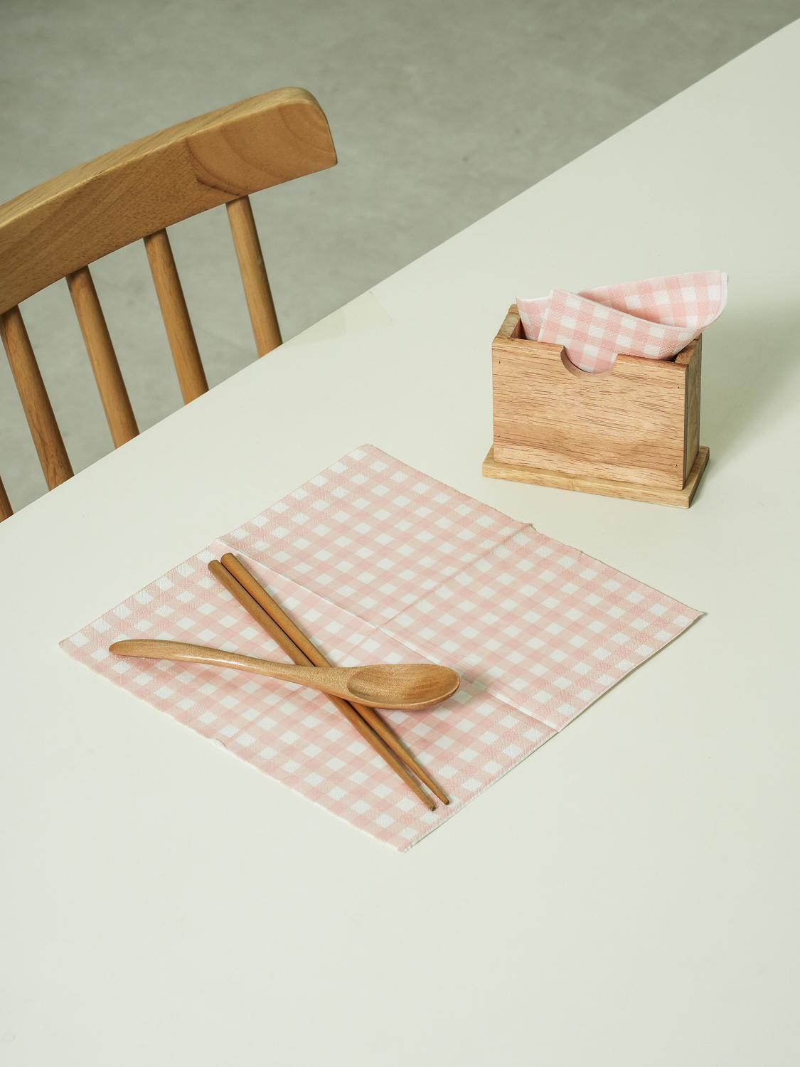 핑크 체커보드 냅킨 25 X 25 cm 20매입