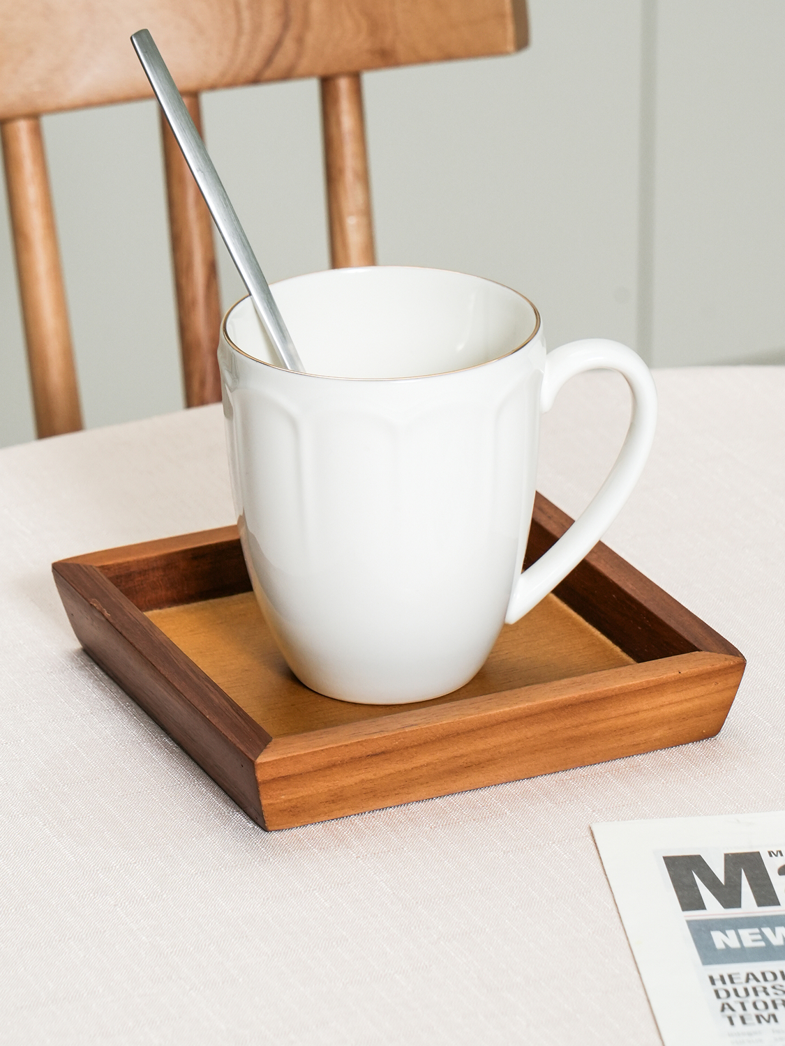Квадратный поднос из тика 15 X 15 X 2.5 cm