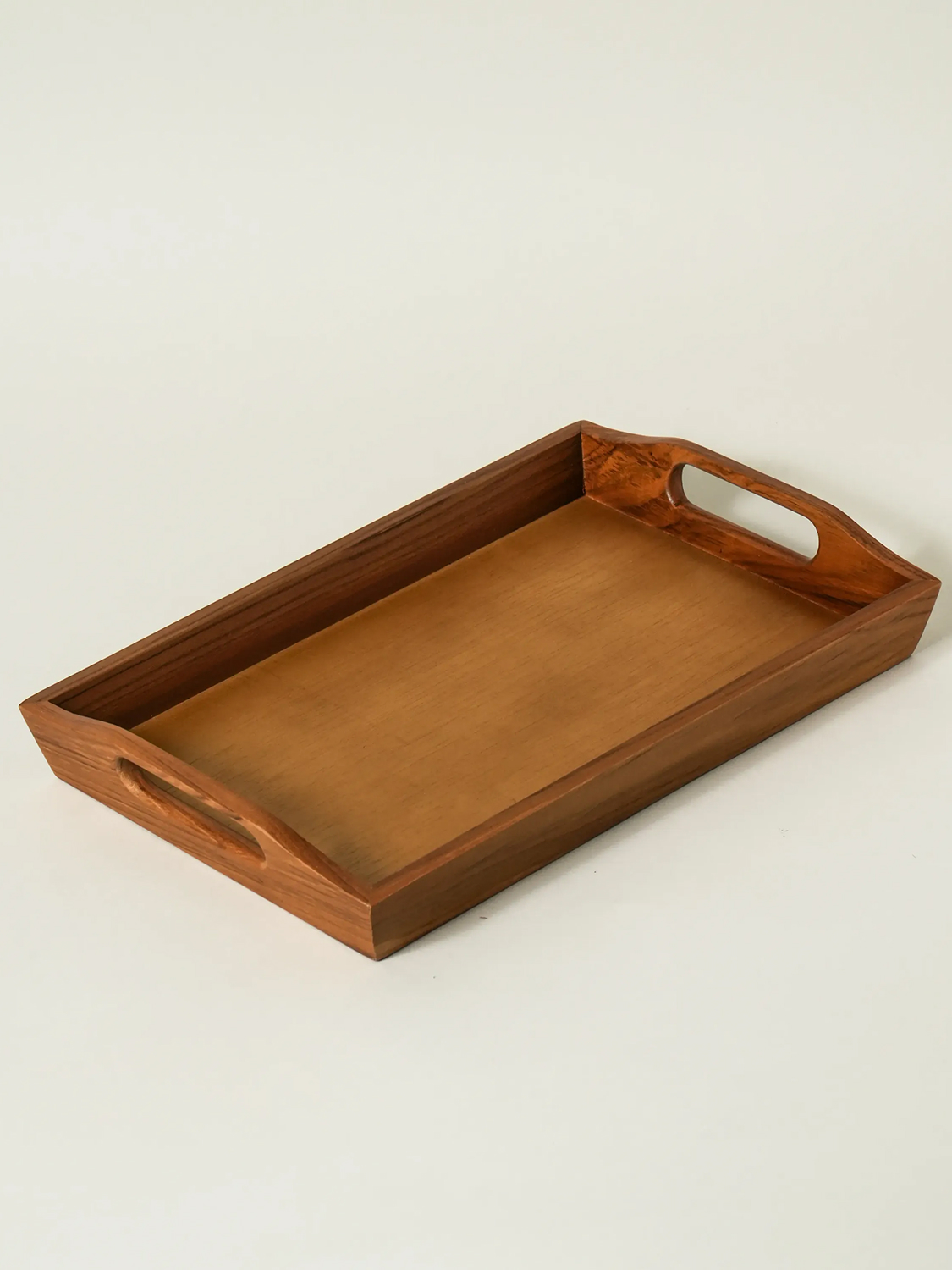 티크 사각 손잡이 트레이 35.5 X 23.5 X 5 cm