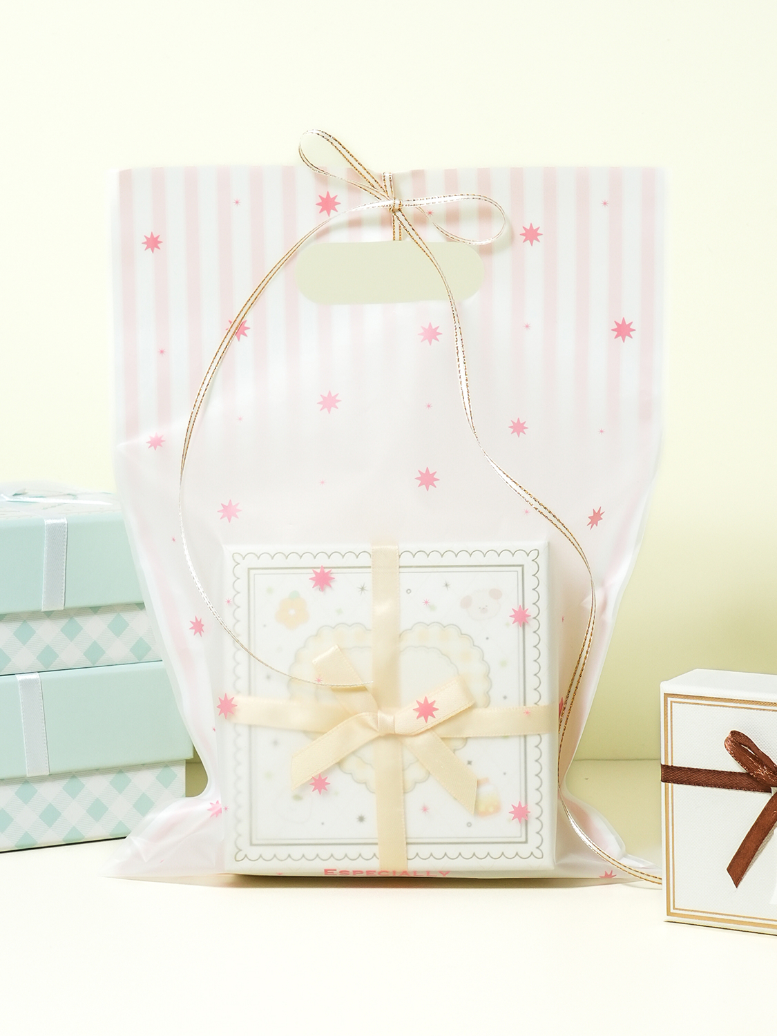 패턴 손잡이 봉투 22 X 31 cm 5매입