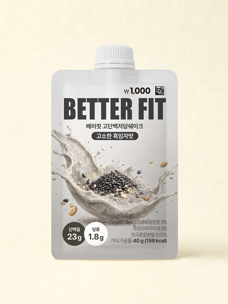 Протеиновый низкосахарный коктейль Betterfit Черный кунжут