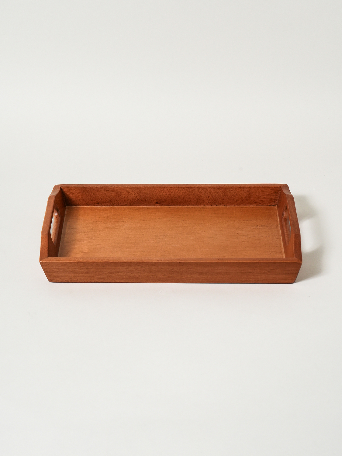 마호가니 사각 손잡이 트레이 35.5 X 23.5 X 5 cm